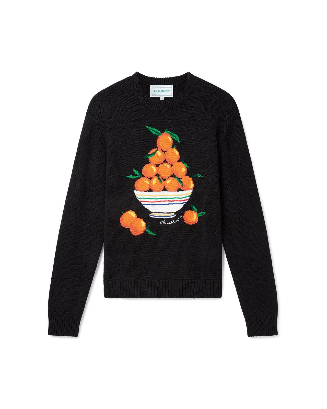 Casablanca os11x0725 Pyramide D'Oranges Intarsia Sweater in Black Size US XL / EU 56 / 4 - 1 Thumbnail