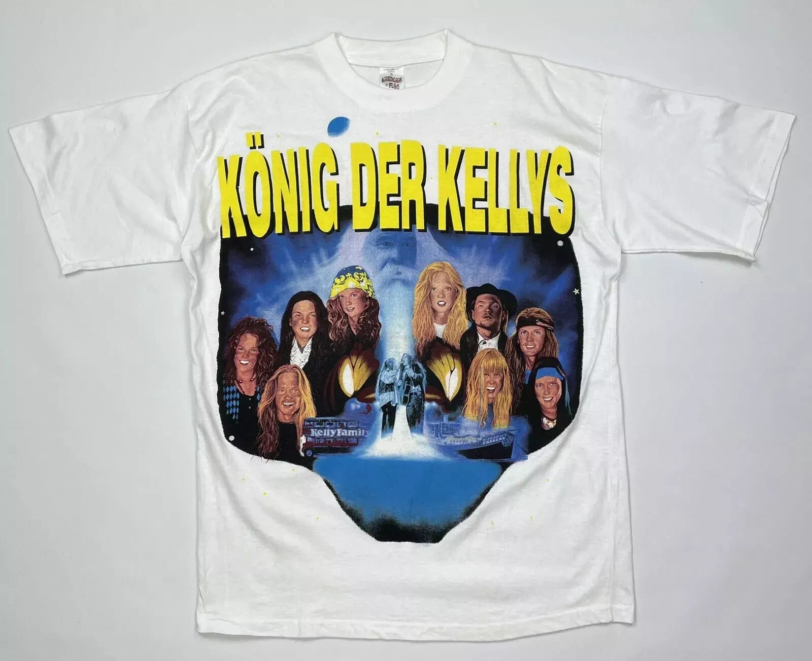 Vintage VINTAGE 1990s THE KELLY FAMILY KONIG DER KELLYS ROCK SHIRT Size US XL / EU 56 / 4 - 1 Thumbnail