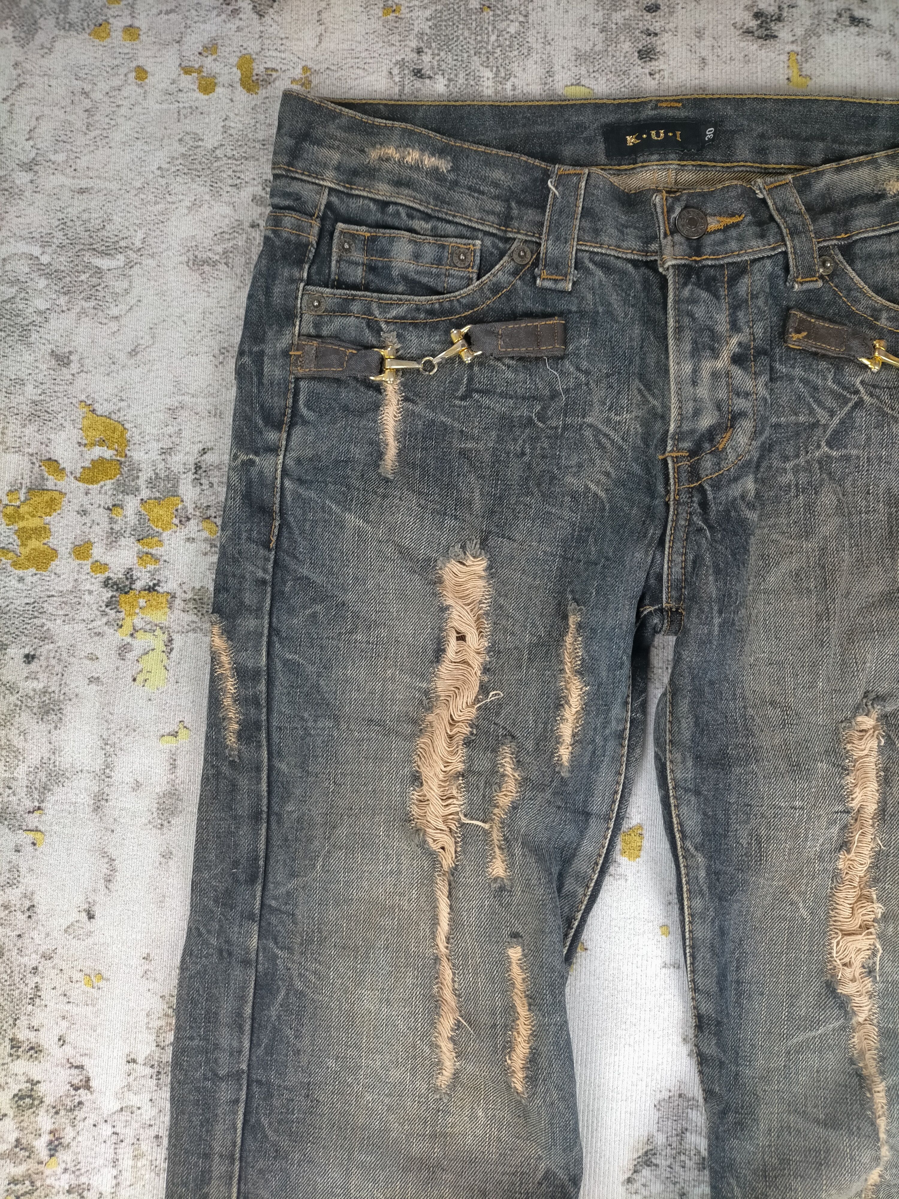 Tornado Mart 🔥Rare Vintage 90s Kui Distressed Ripped Size US 30 / EU 46 - 4 Thumbnail