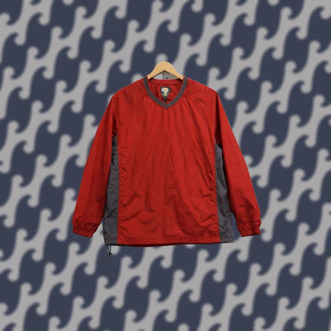 Vintage Cabela’s Pullover Windbreaker Jacket Mens Large Red Gray Nylon V-Neck Zip Drawstring Outdoor Windbreaker Size US L / EU 52-54 / 3 - 1 Thumbnail
