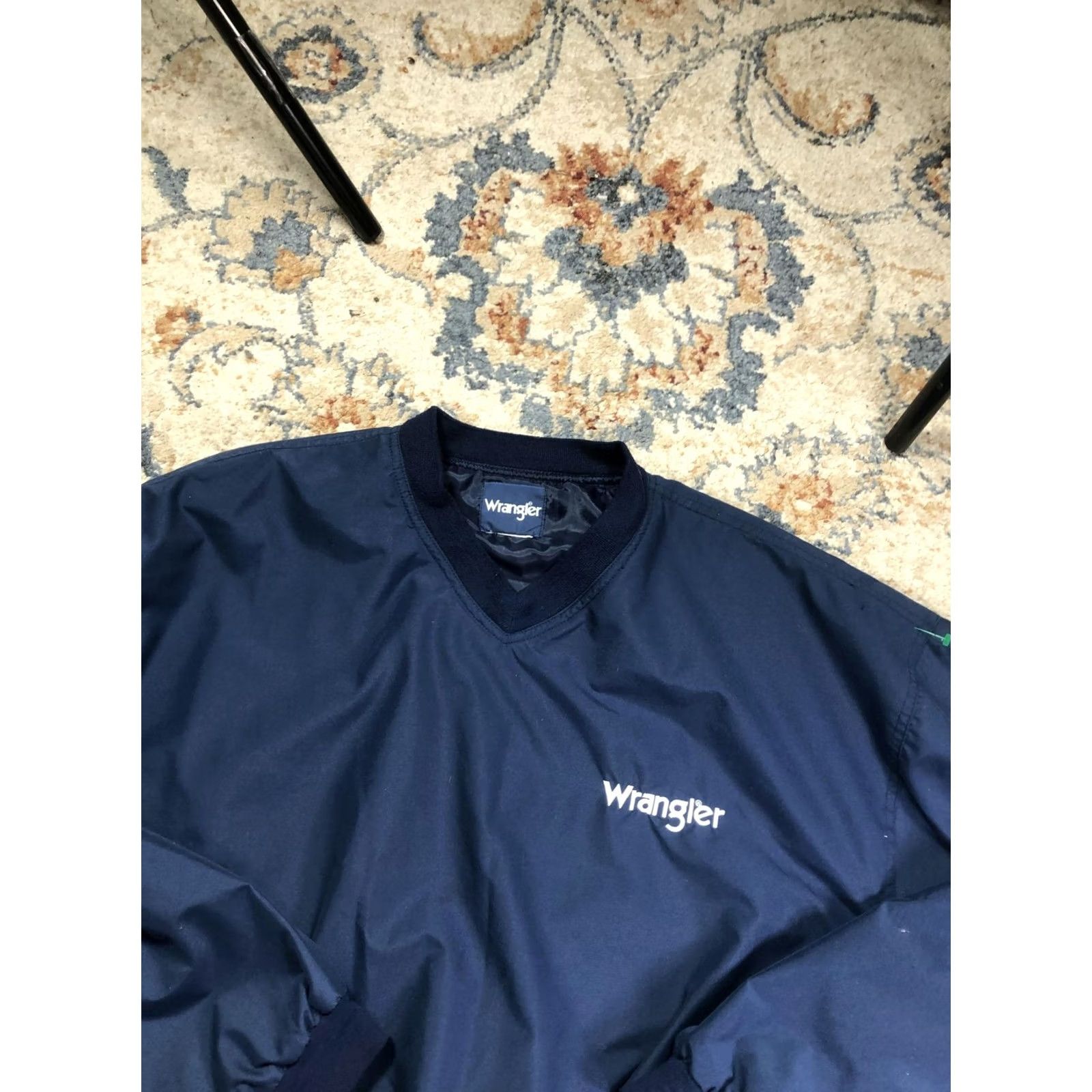 Wrangler Wrangler Jacket Mens XL Blue Pullover Windbreaker Lined Casual Workwear Elastic Waist Pockets Logo Embroidered TS Patch Vintage No Size US XL / EU 56 / 4 - 6 Thumbnail
