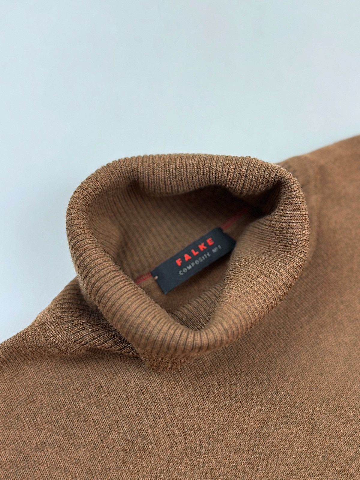 FALKE Falke Wool Turtle Neck Brown Sweater Size US XL / EU 56 / 4 - 6 Thumbnail