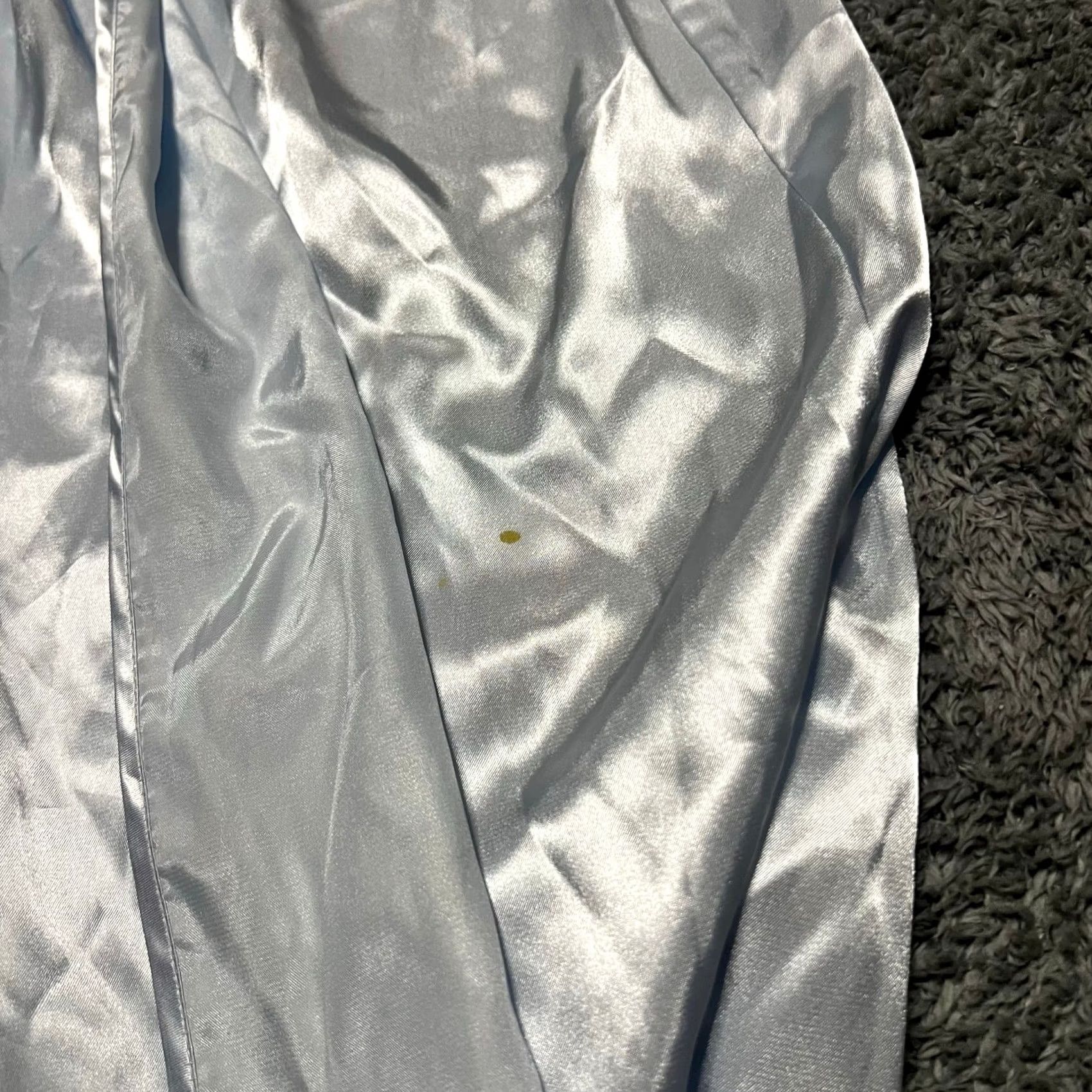 Vintage Delicates Robe Duster Womens Small Metallic Blue Satin Flaw Untreated Stain Girls Womens (S) Size ONE SIZE - 3 Thumbnail
