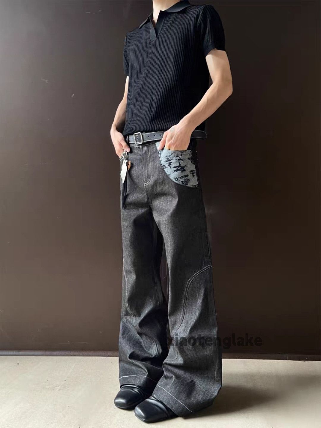 Jean Unisex outdoor punk grunge flared loose baggy jeans Size US 30 / EU 46 - 3 Thumbnail