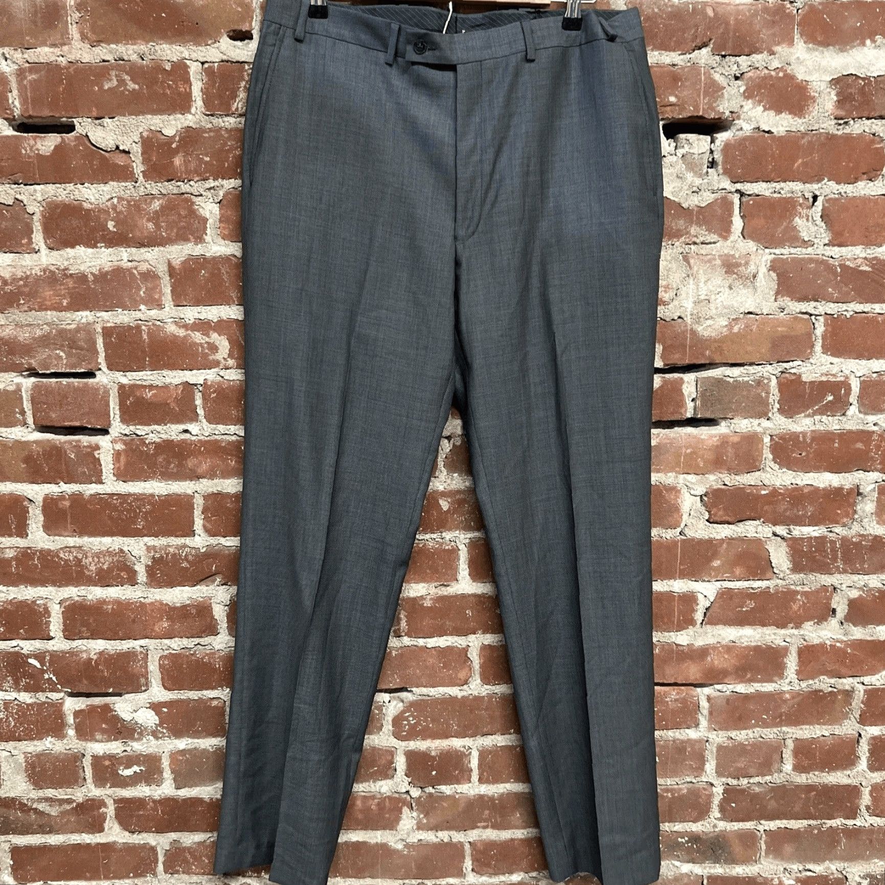 Calvin Klein Calvin Klein Men’s Gray Mini Check Skinny Fit Suit Pants 36x34 NWT Size 36R - 2 Thumbnail