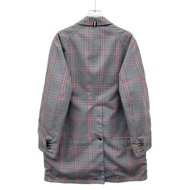 Thom Browne Thom Browne Blue Plaid Cotton Lapel Single Breasted Long S Size US S / EU 44-46 / 1 - 4 Thumbnail