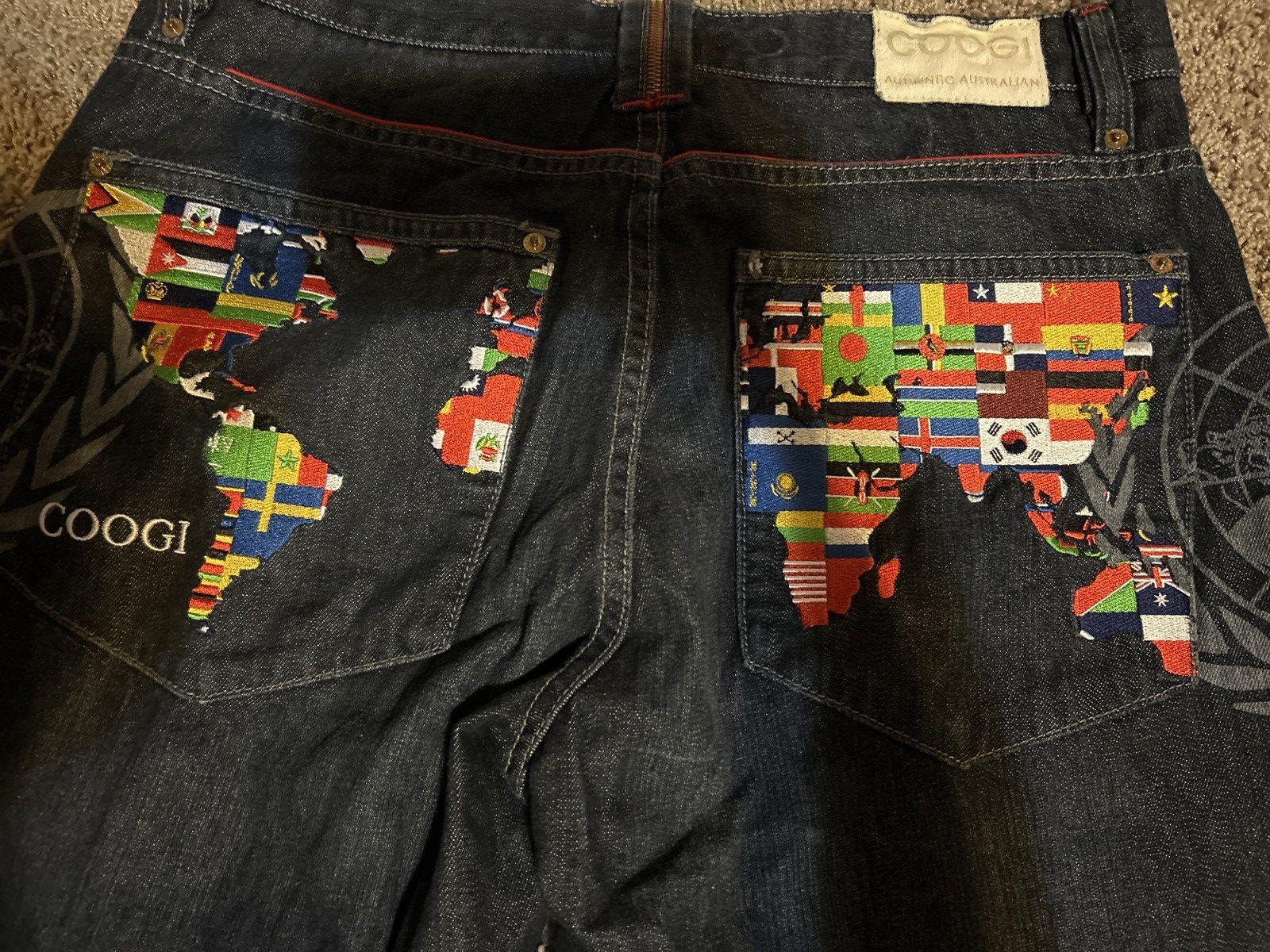Coogi Mid 2000s Authentic Coogi world map Jeans Size US 36 / EU 52 - 1 Thumbnail