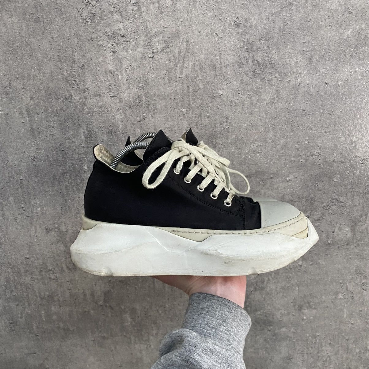 Rick Owens Drkshdw Rick Owens Drkshdw Abstract Low Top Black Milk Sneakers Size US 7 / EU 40 - 2 Thumbnail