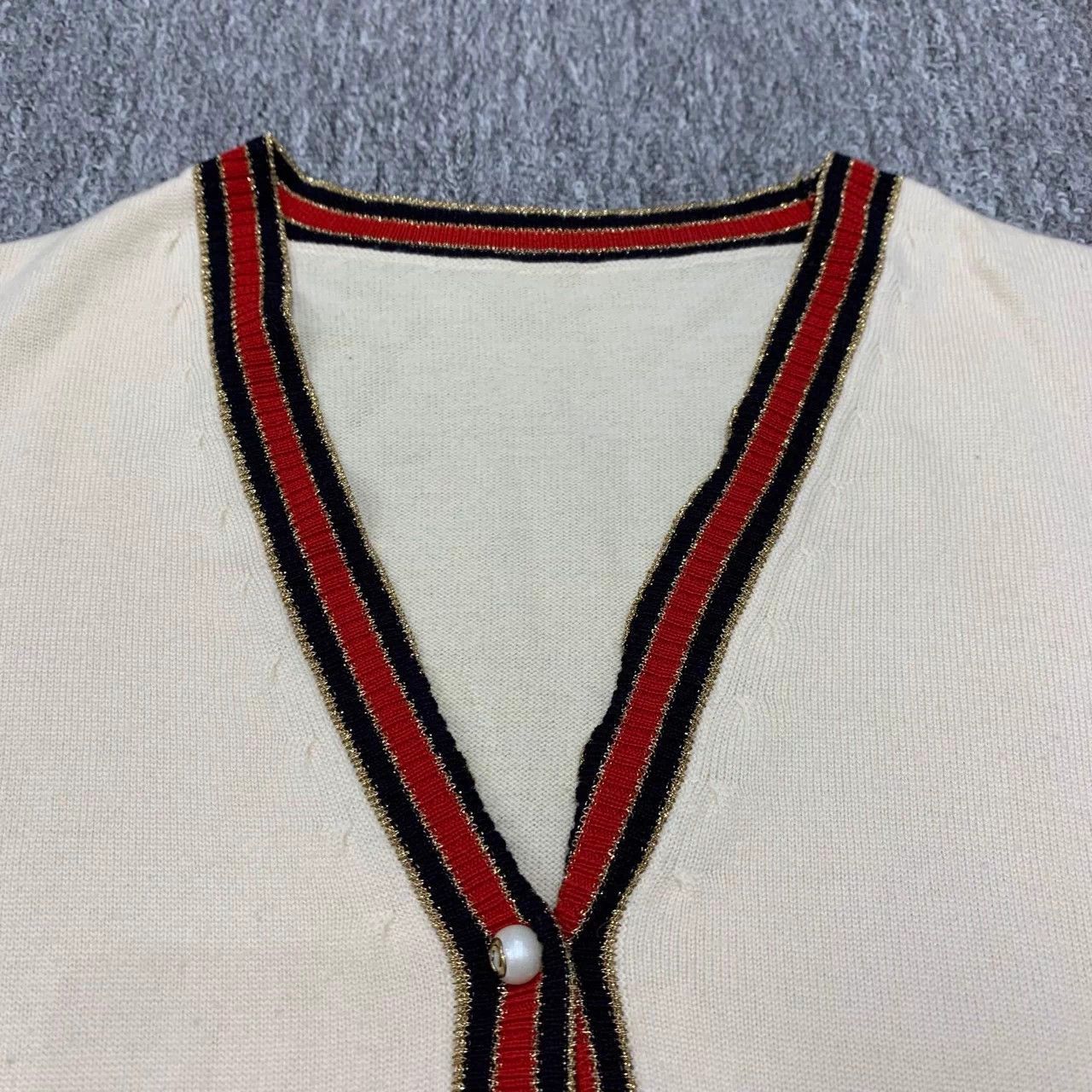 Gucci Gucci White Knit Cardigan S 95 New Size S / US 4 / IT 40 - 6 Thumbnail