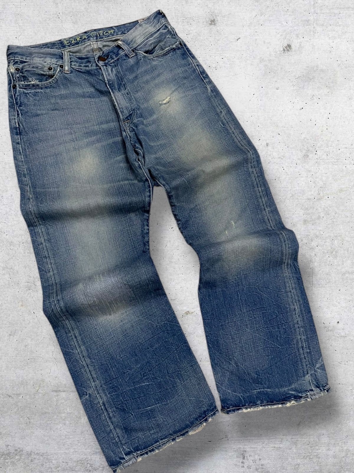 semanticdesign VINTAGE EZRA FITCH RARE JAPAN DESIGNER 90S MUWASH DENIM Size US 30 / EU 46 - 2 Thumbnail