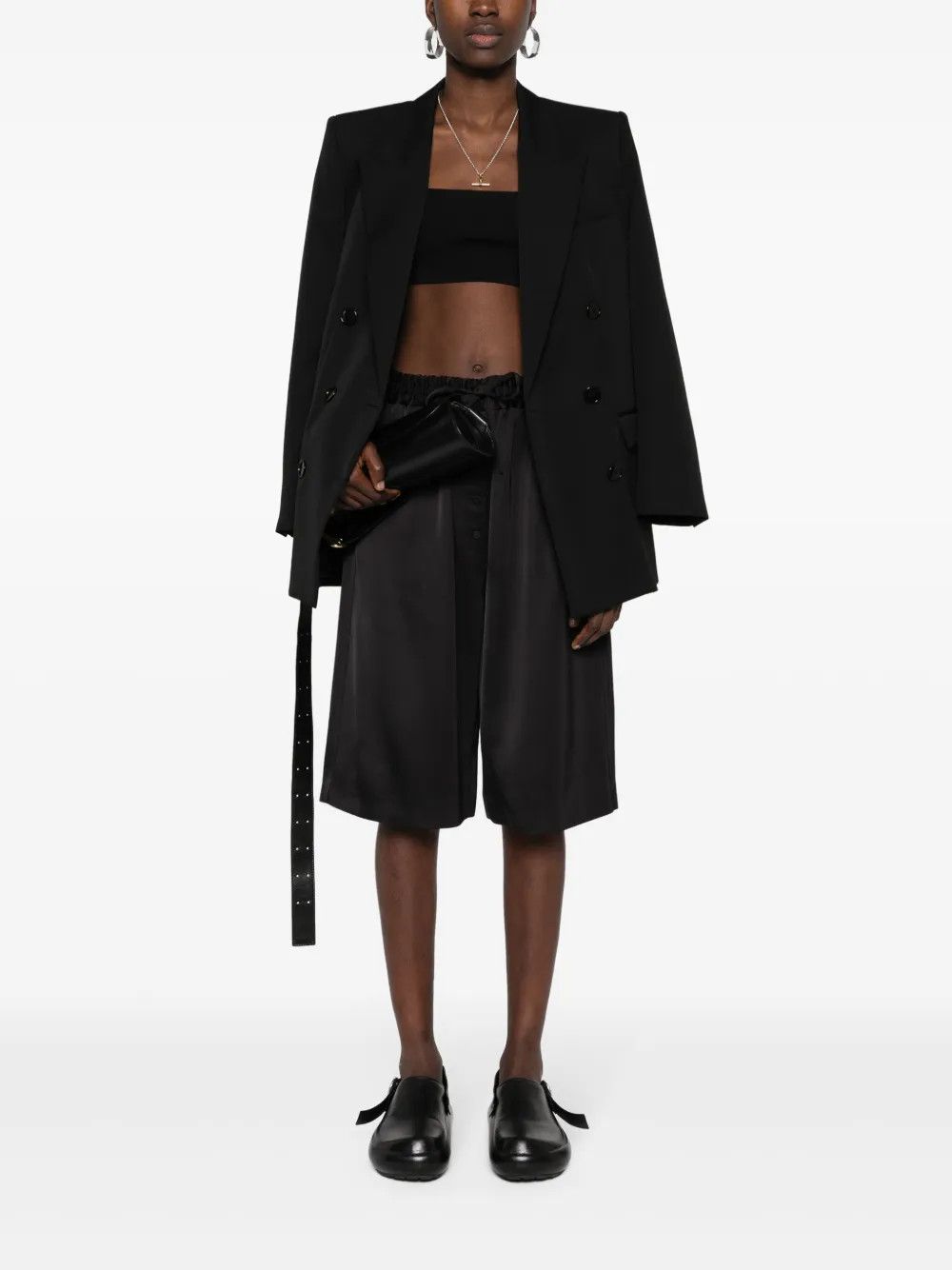 Jil Sander o1w1db10825 Shorts in Black Size 27" / US 4 / IT 40 - 2 Thumbnail
