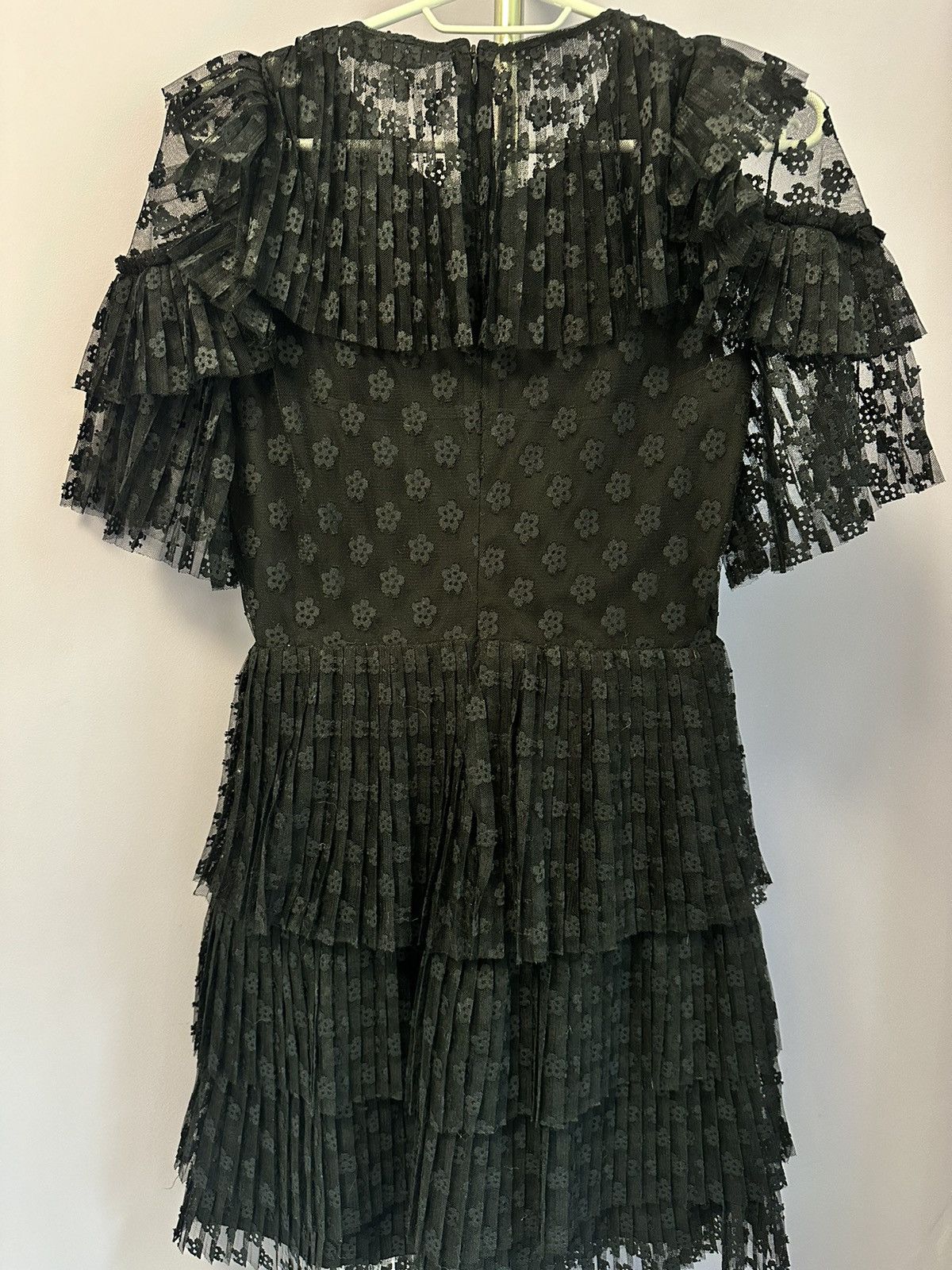 Designer × Sandro Sandro Floral-lace tiered dress Black Size XS / US 0-2 / IT 36-38 - 11 Thumbnail