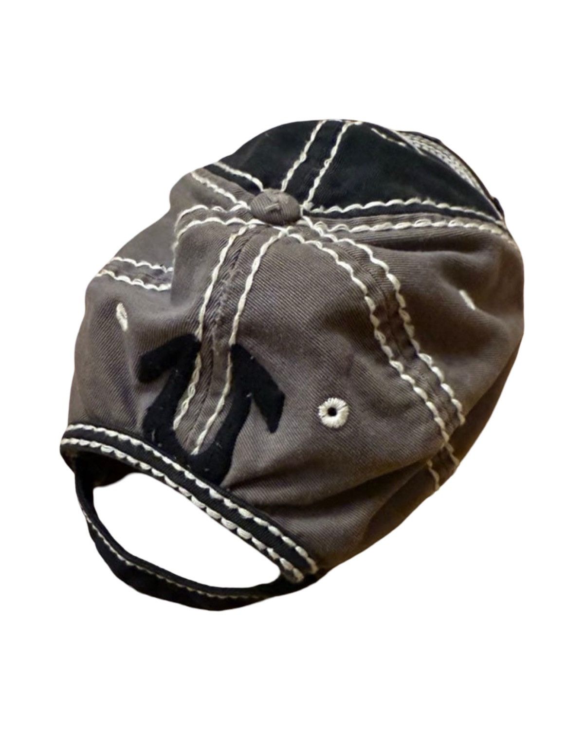 True Religion Distressed Sashiko Stitched Base Ball Cap Size ONE SIZE - 2 Thumbnail