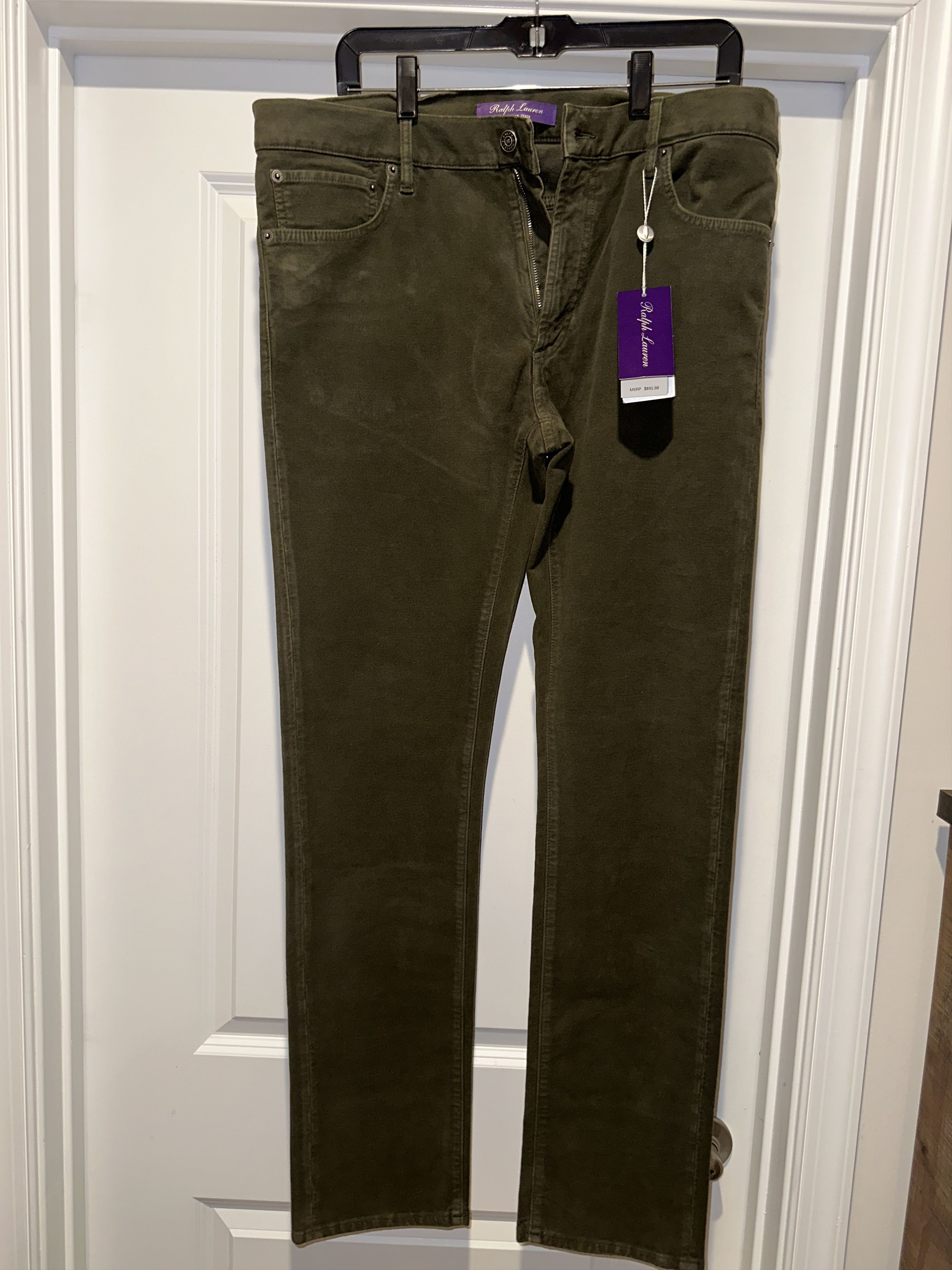 Ralph Lauren Purple Label Moleskin 5 Pocket Slim Pant $895 size 36X34(52) $445.00 Size US 36 / EU 52 - 2 Thumbnail