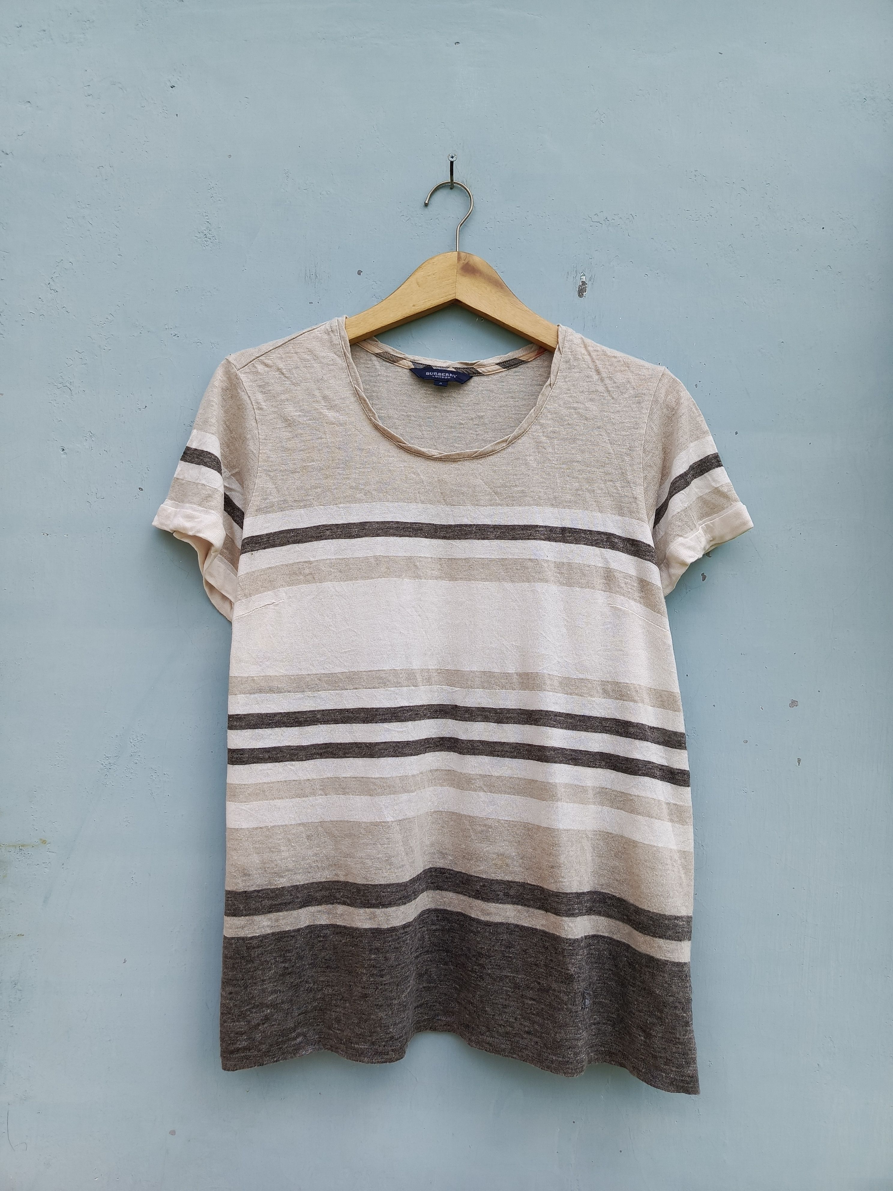Burberry Burberry strippe short sleeve t-shirts Size L / US 10 / IT 46 - 1 Thumbnail