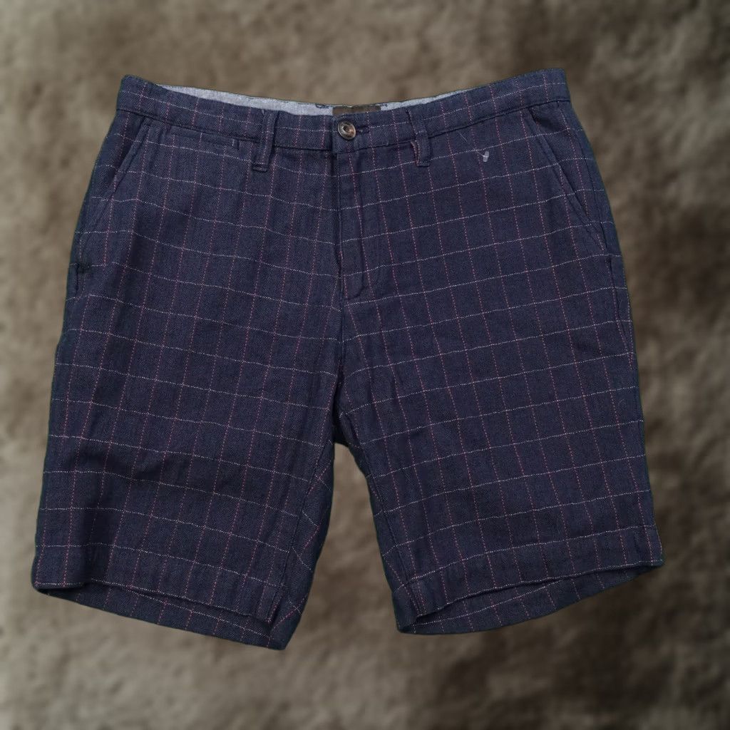 Vintage Vintage Jachs New York Bleecker Fit Check Shorts Mens Size 31 Casual Navy Blue 8-Inch Inseam Size US 31 - 1 Thumbnail