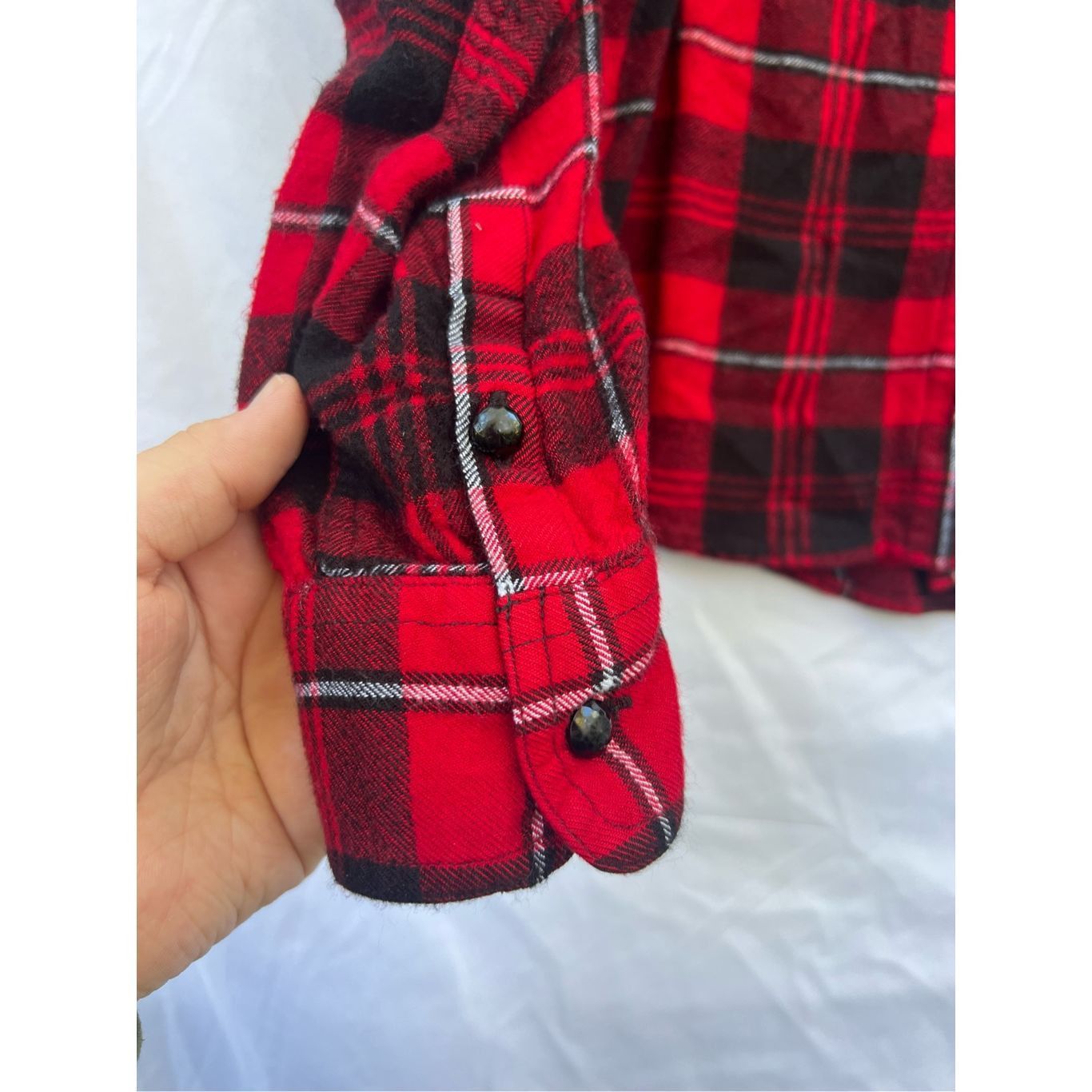 Chaps Chaps Red And Black Plaid Button Up Shirt Woman’s Large Size L / US 10 / IT 46 - 6 Thumbnail