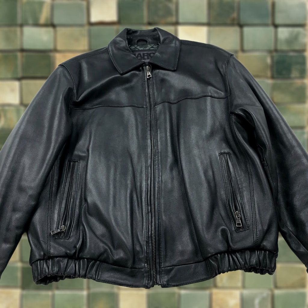 Andrew Marc Andrew Marc New York MED Leather Mens Jacket Black Zip Collared Bomber Vintage VTG 100% Leather Mid-Length Size US M / EU 48-50 / 2 - 1 Thumbnail