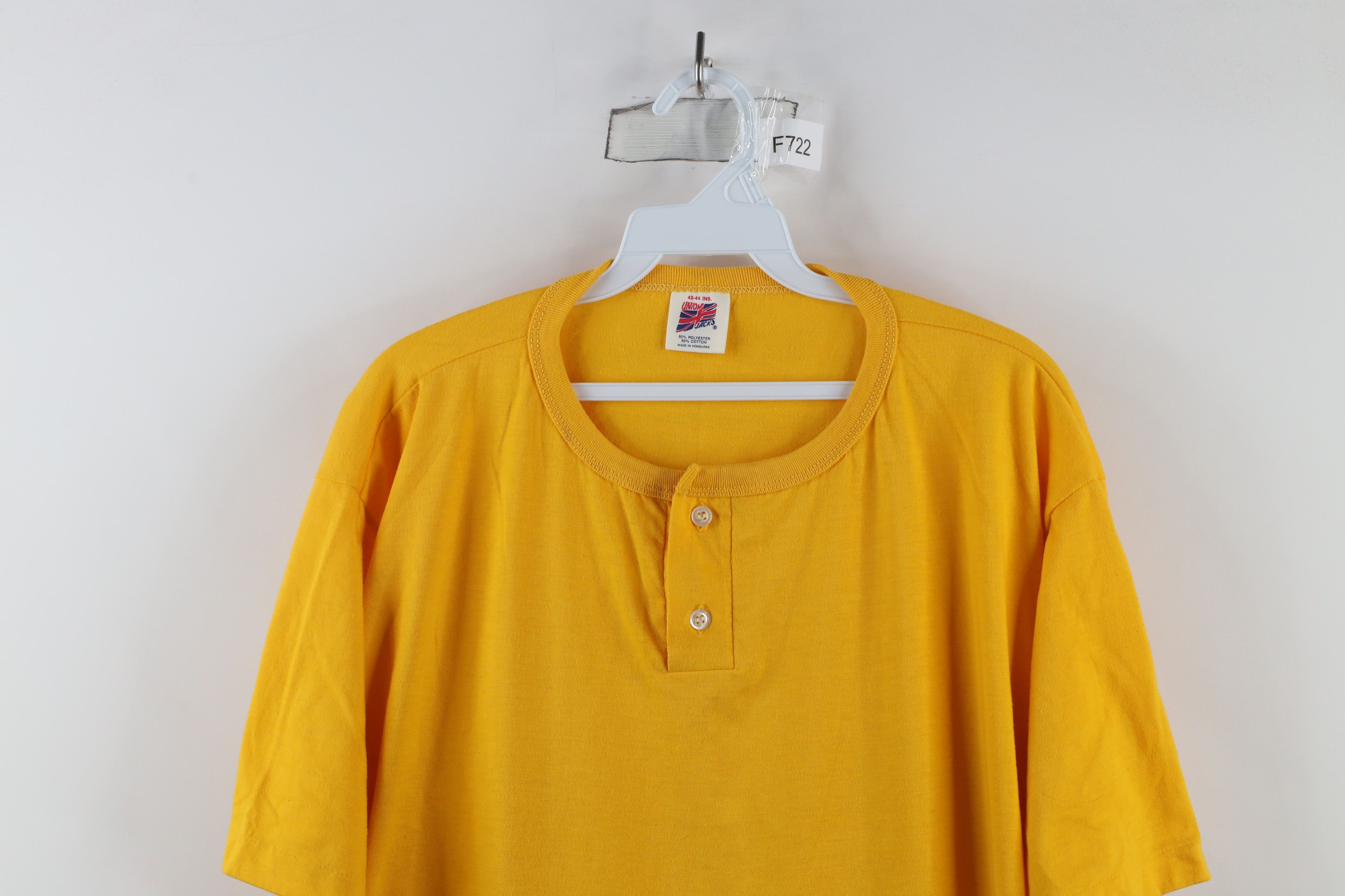 Vintage Vintage 90s Streetwear Blank Short Sleeve Henley T-Shirt Size US L / EU 52-54 / 3 - 2 Thumbnail