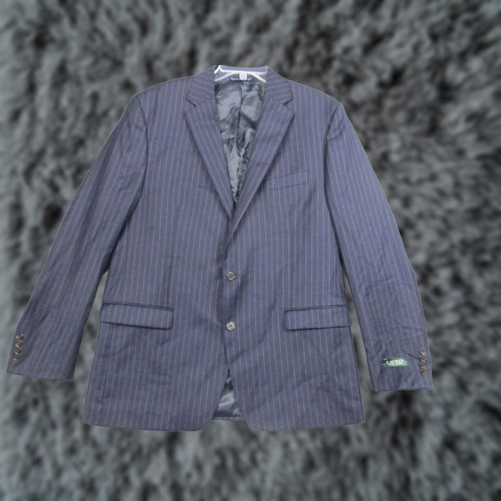 Ralph Lauren Lauren Ralph Lauren Blazer Mens 44L Pinstripe Wool Blend Two Button Suit Jacket Size 44R - 1 Thumbnail