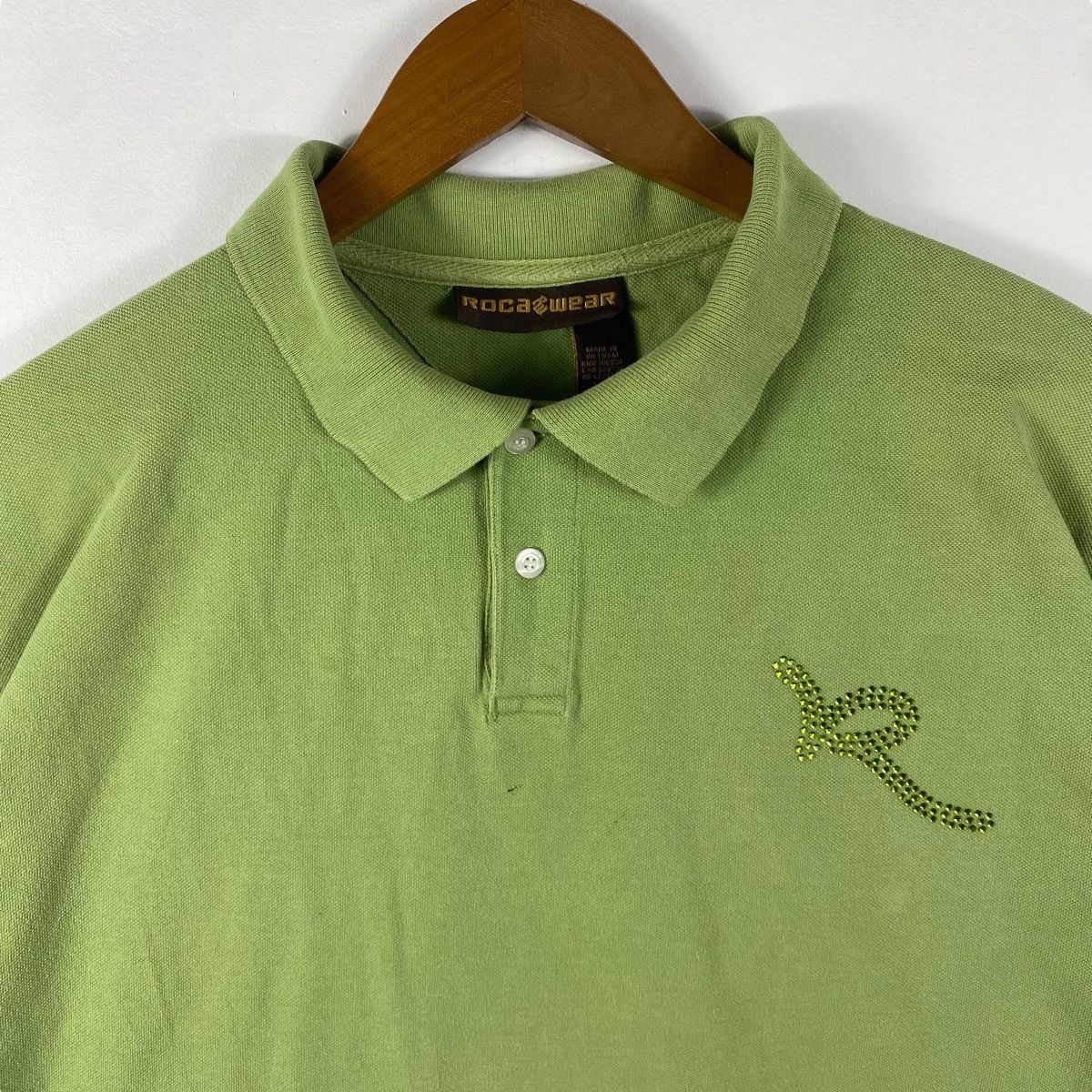 Rocawear × Vintage Vintage 00's ROCAWEAR Swarovski Logo Polo Shirt Extra Large Size US XL / EU 56 / 4 - 2 Thumbnail