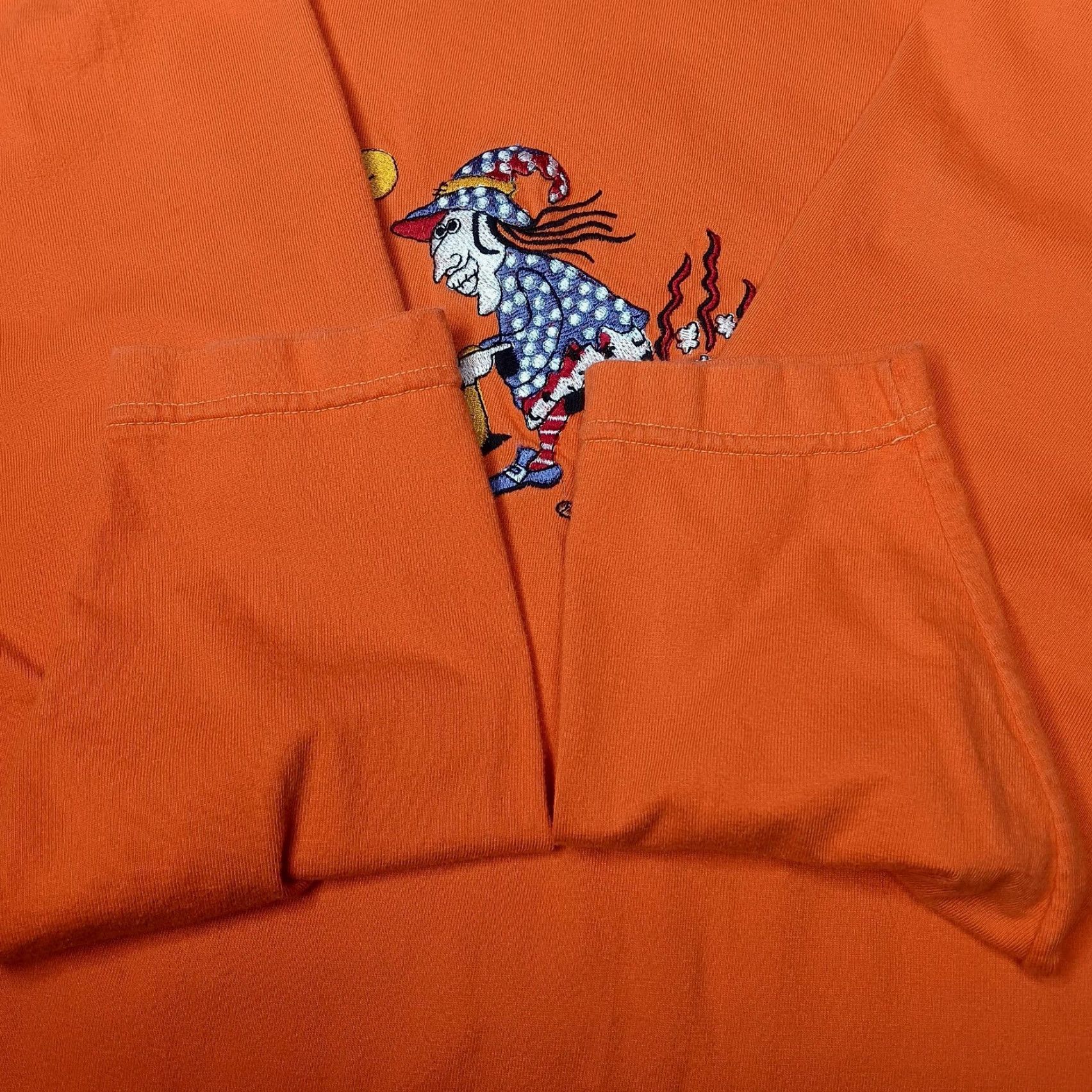 Vintage VINTAGE Shenanigans Halloween Long Sleeve Shirt L Orange Ghost Witch Cauldron Casual Womens Size L / US 10 / IT 46 - 4 Thumbnail