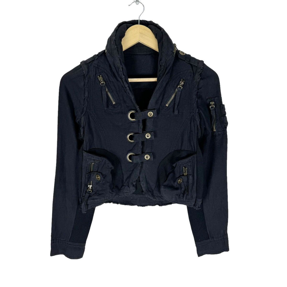 Japanese Brand ⚡️CAROLL SMALL PART DETACHABLE SLEEVE HOODIE BONDAGE JACKET Size XS / US 0-2 / IT 36-38 - 3 Thumbnail