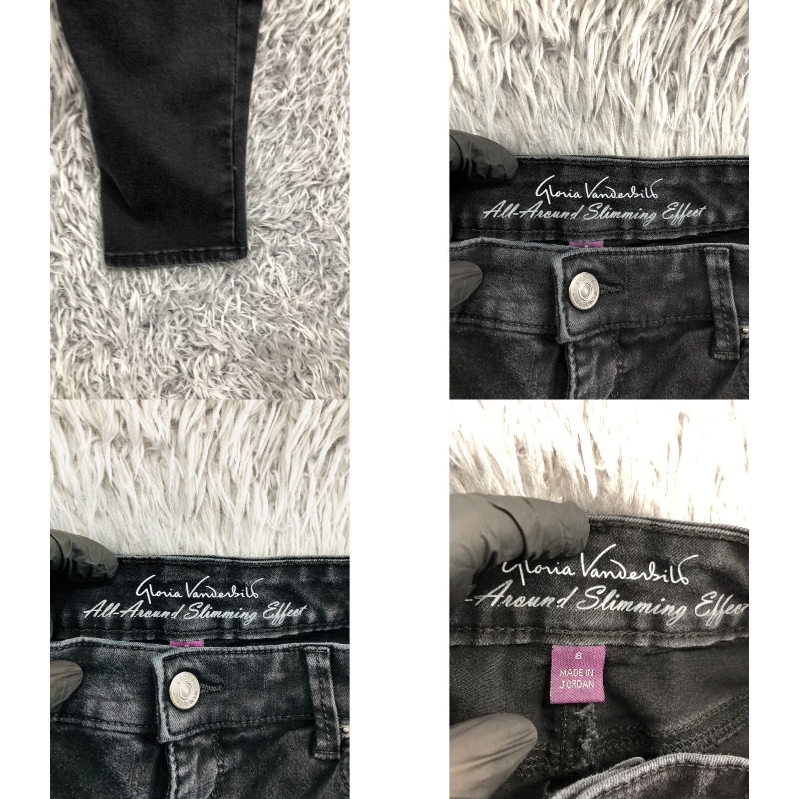 Gloria Vanderbilt Gloria Vanderbilt Jeans Skinny Womens Dark Wash Black Size 8 Regular Rise 8.5-10.5 Inseam 29 in 5-Pocket Denim Cotton Zipper Button Logo Belt Loops Size 30" / US 8 / IT 44 - 8 Thumbnail