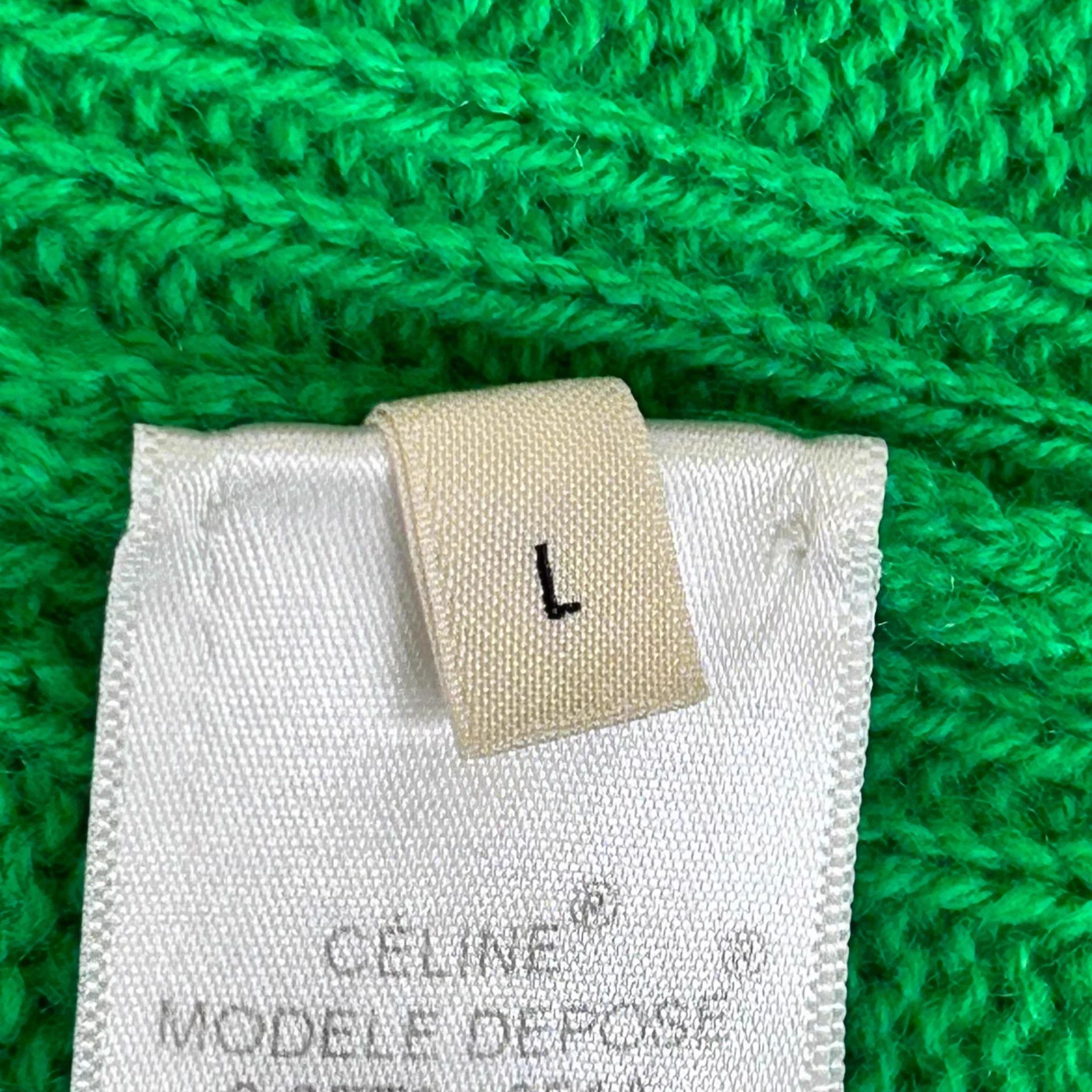 Celine Celine green Triomphe logo knit top L Size L / US 10 / IT 46 - 5 Thumbnail