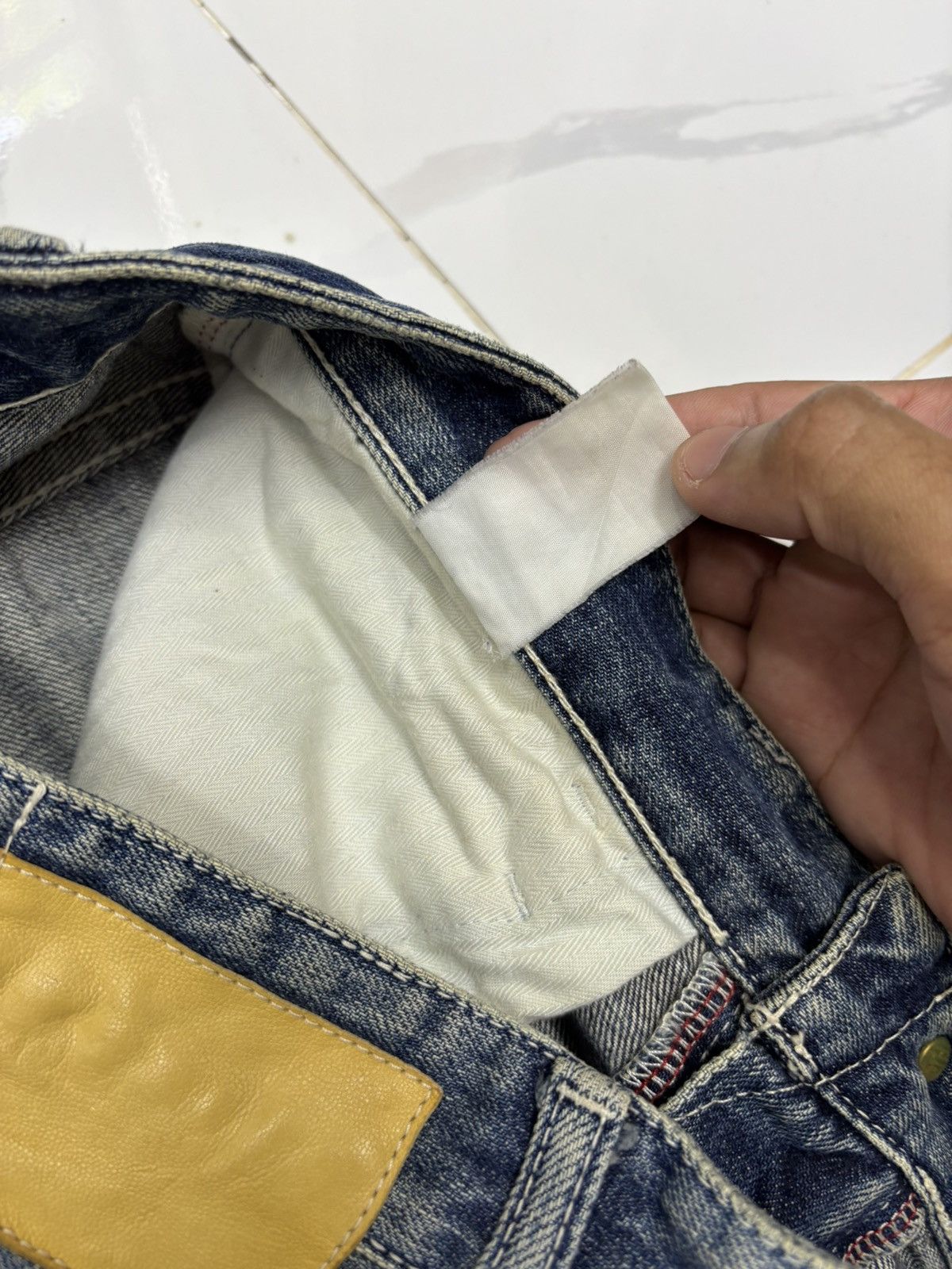 Kapital VANQUISH Japan Selvedge Distressed Denim Baggy Jeans Size US 32 / EU 48 - 13 Thumbnail