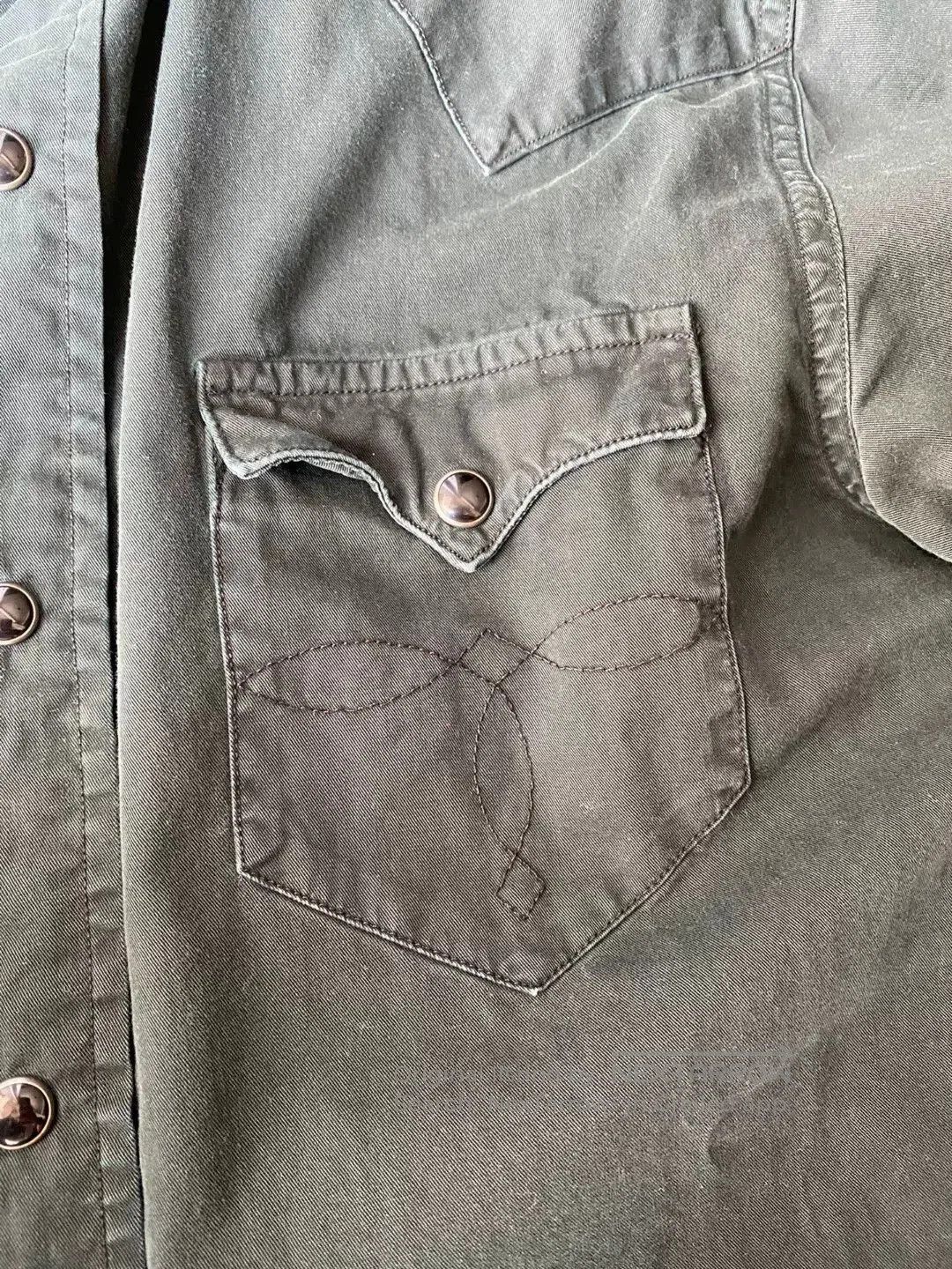 RRL Ralph Lauren rrl western shirt in dark green shade. Size US XS / EU 42 / 0 - 2 Thumbnail