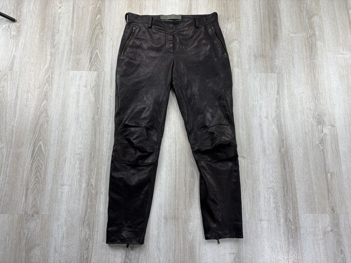 Designer × Lanvin Womens vintage leather Motorcycle Biker pants Lanvin Size 40 Size 27" / US 4 / IT 40 - 1 Thumbnail