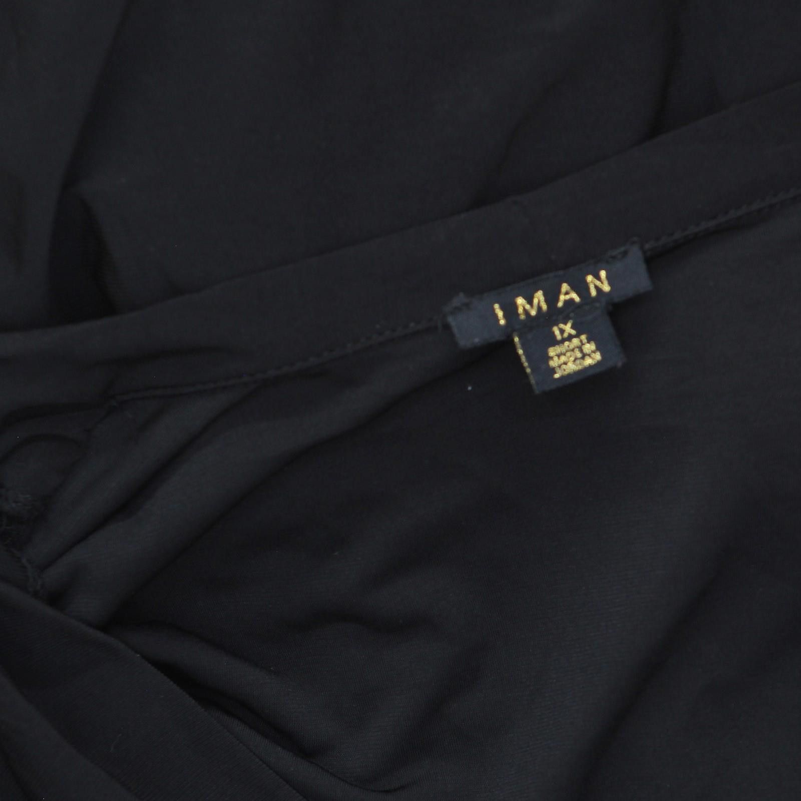 Imran Potato Iman Womens Plus Size Tie Waist Knit Maxi Dress Black 1x Size XL / US 12-14 / IT 48-50 - 3 Thumbnail