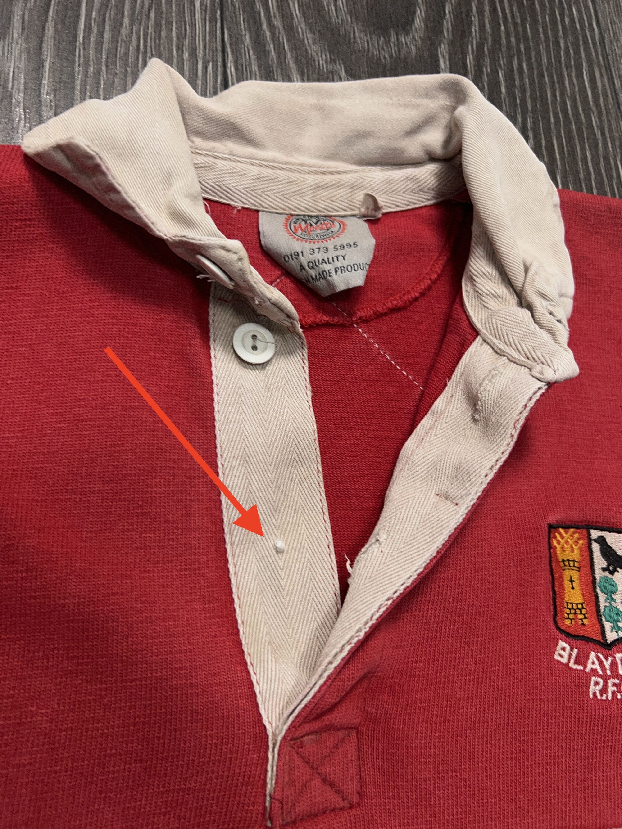 Vintage Blaydon RFC Rugby T Shirt Jersey Red Made in UK Size 40 M Size US M / EU 48-50 / 2 - 5 Thumbnail