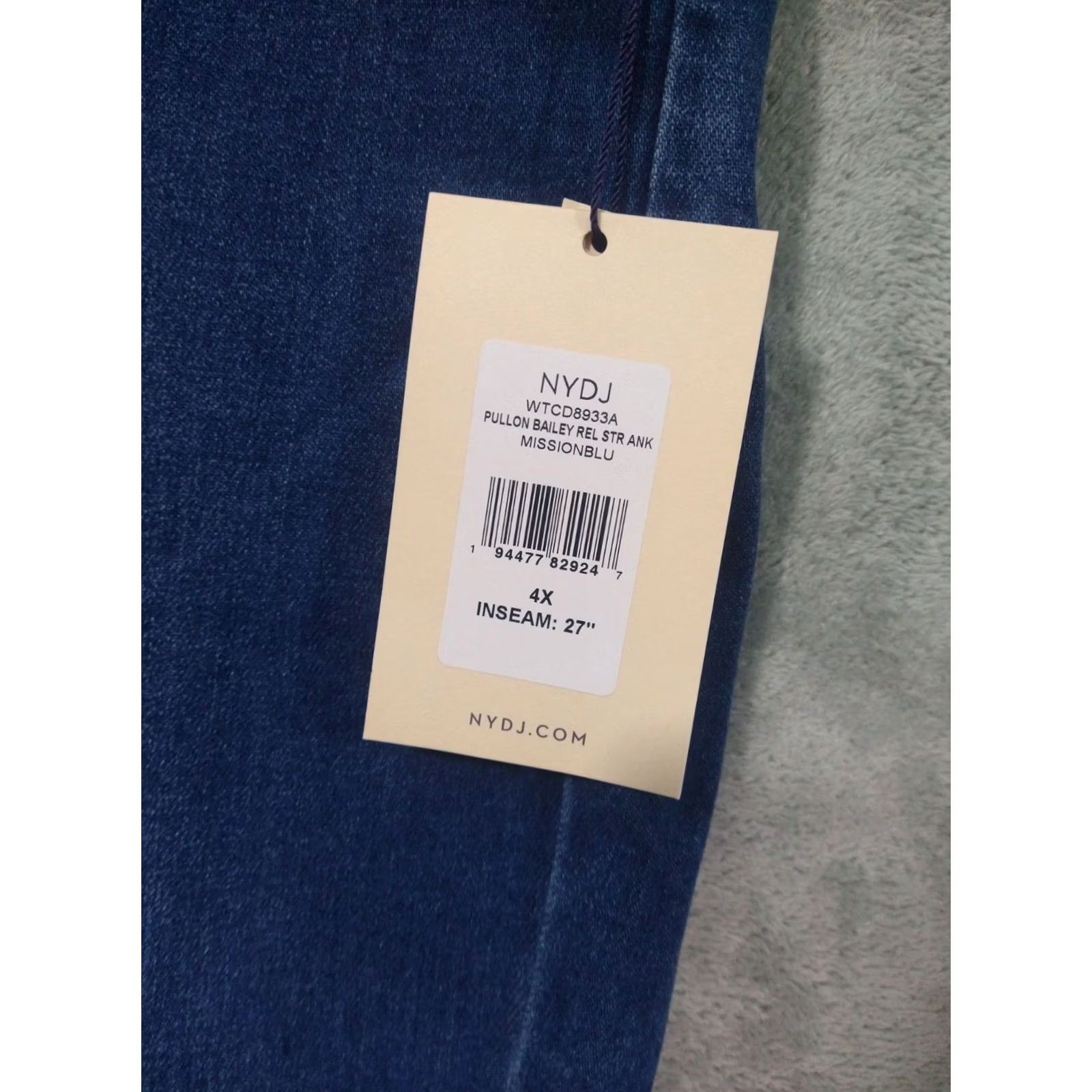 NYDJ NYDJ Jeans Women Blue Denim Bailey Relaxed Straight Ankle Lift Tuck High Rise 4X Size 40" / US 18 - 3 Thumbnail