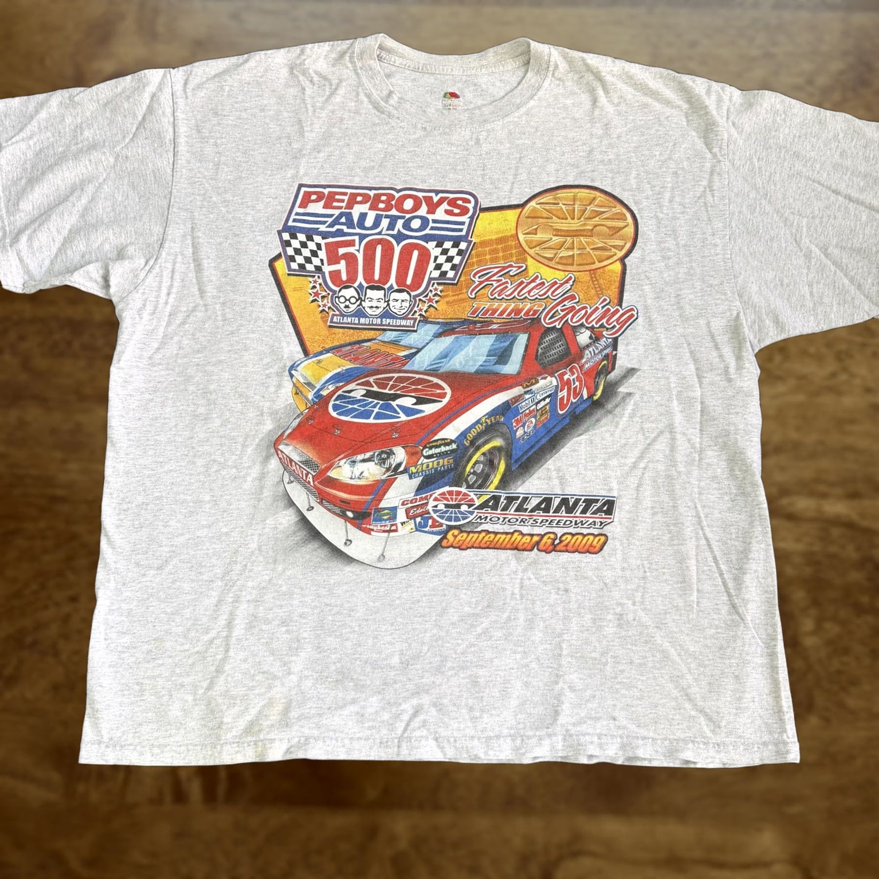 Fruit Of The Loom Pep Boys Auto 500 Atlanta Shirt Mens 2XL Gray Racing T-Shirt Fruit Of Loom Size US XXL / EU 58 / 5 - 1 Thumbnail