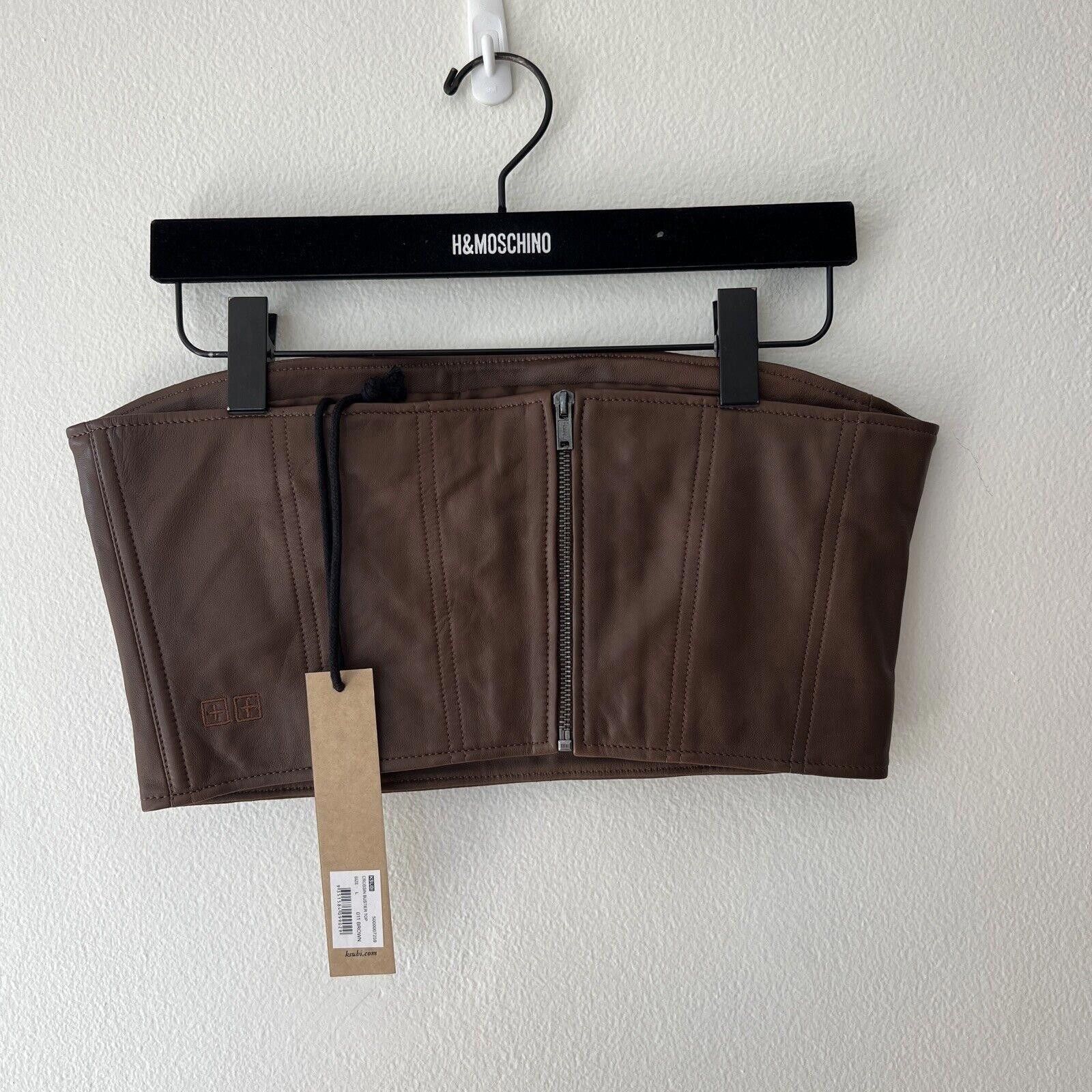 Ksubi brand new Ksubi Crossin Bustier Top brown leather large Size L / US 10 / IT 46 - 7 Thumbnail