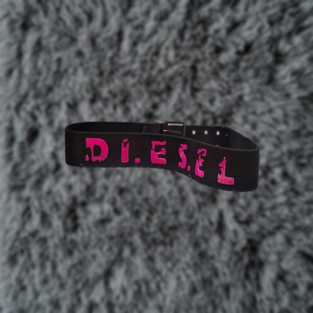Diesel VINTAGE Diesel Chunky Belt Black Logo Y2k Style Men Belt Elegant 90s Designer Adjustable Buckle Leather Cotton One Size GIft Size ONE SIZE - 1 Thumbnail