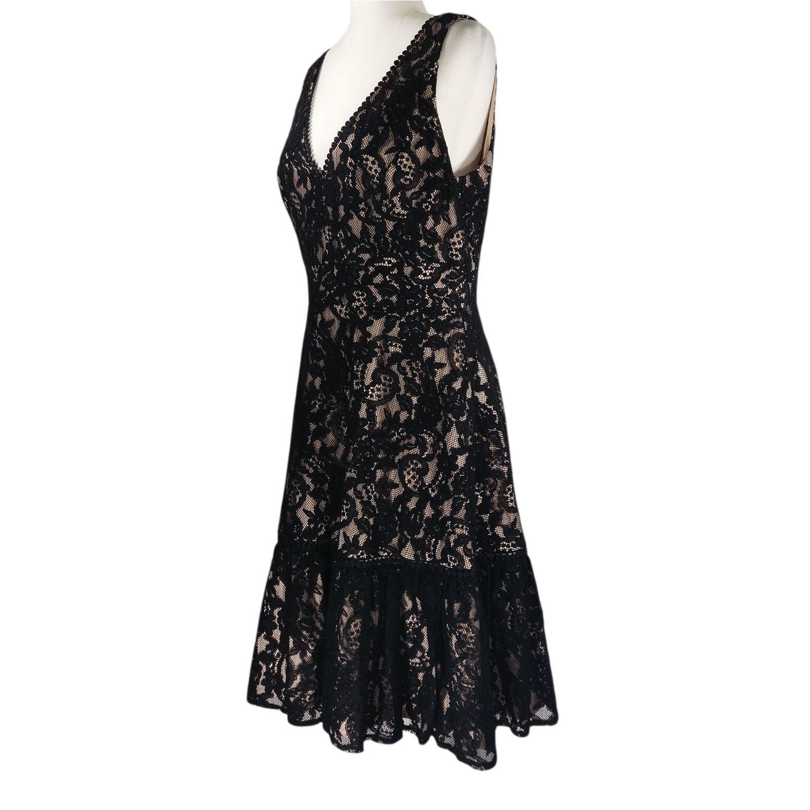 Other Eliza J Sleeveless Lace Cocktail Event Dress Black Nude 10 Size L / US 10 / IT 46 - 2 Thumbnail
