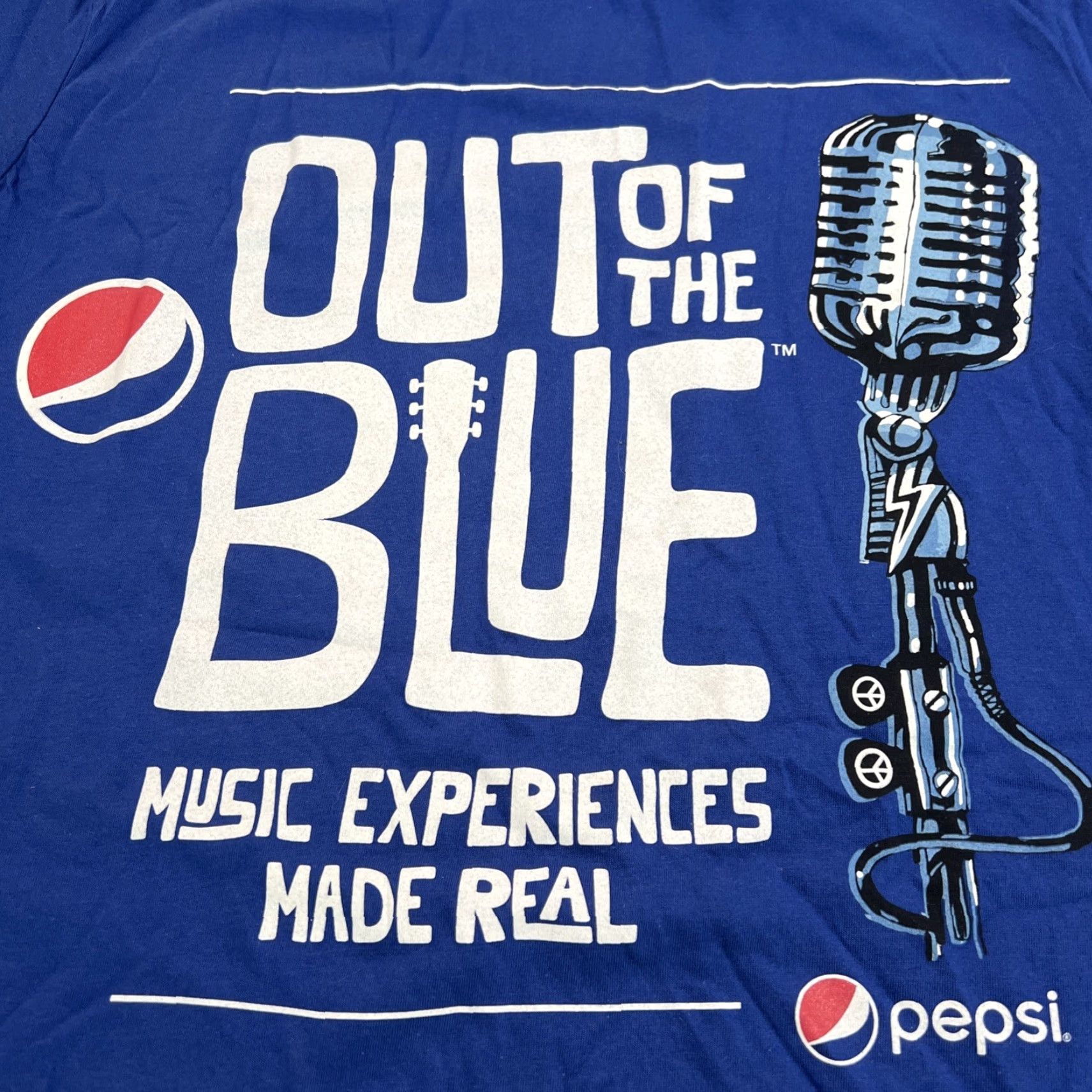 Vintage VINTAGE Pepsi Promo Tshirt Large Out Of The Blue Music Experiences Made Real Mic Cotton Size US L / EU 52-54 / 3 - 2 Thumbnail