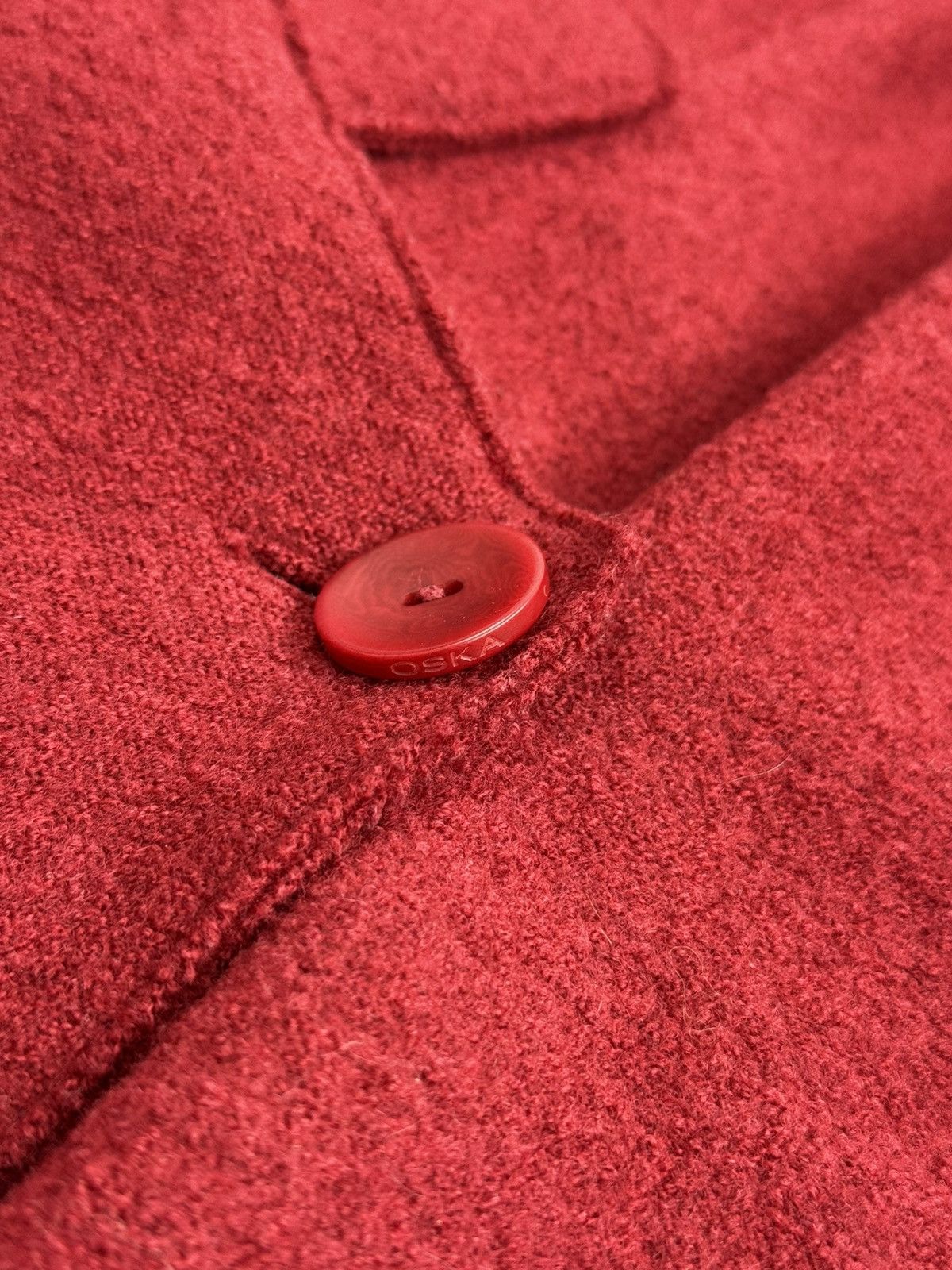 OSKA Oska Boiled Wool Coat Jacket Red Blazer Avant Garde Cardigan Size L / US 10 / IT 46 - 17 Thumbnail