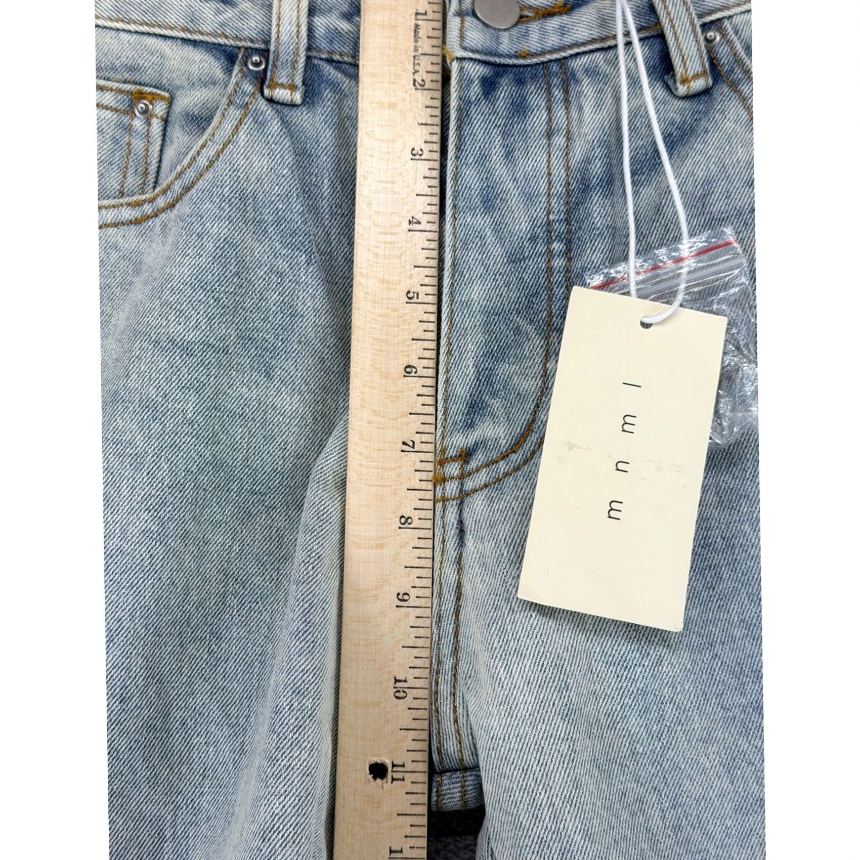 MNML MNML D199 Skeleton Denim Jeans Mens 32 Light Wash Blue White Bone Applique New Size US 32 / EU 48 - 5 Thumbnail