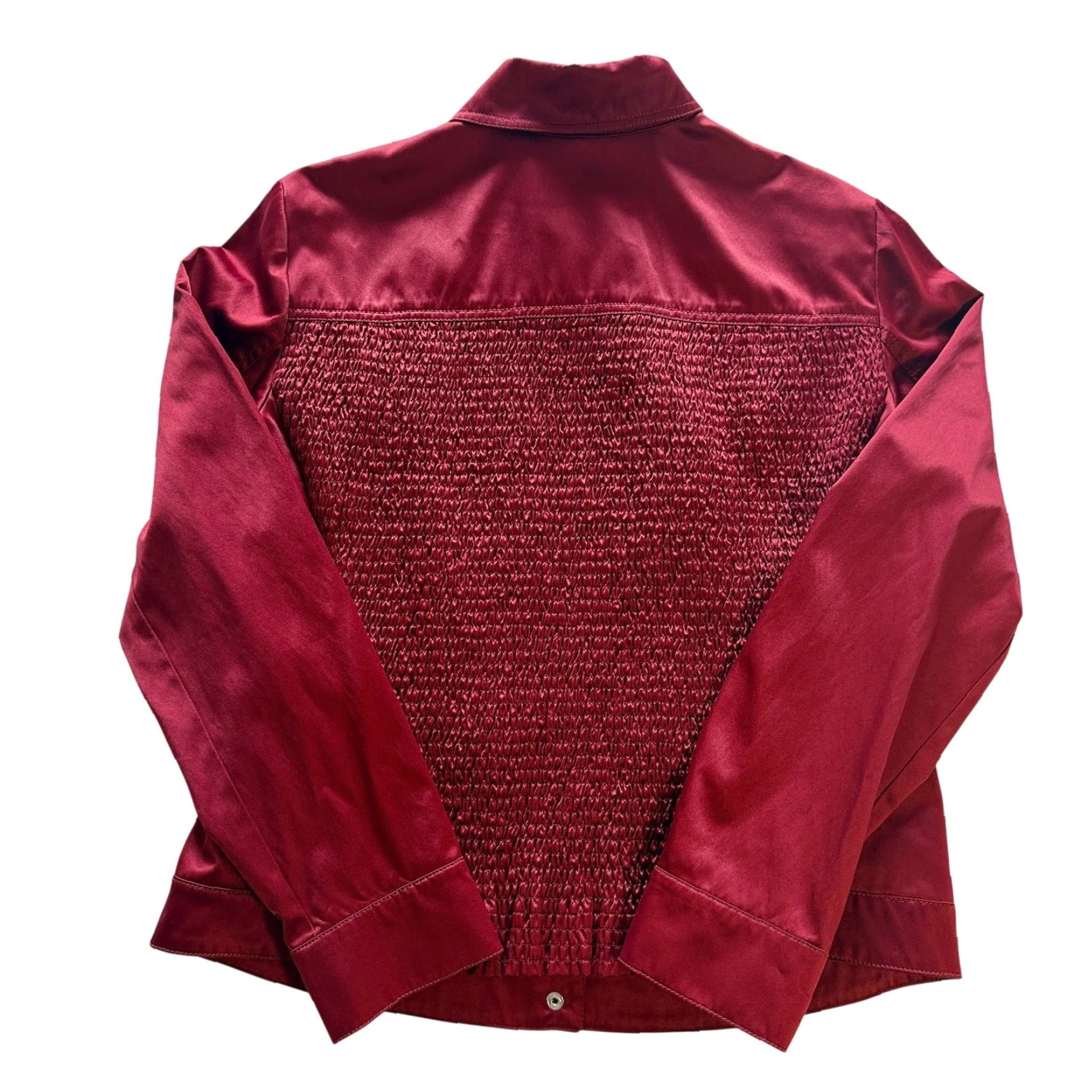 DKNY VINTAGE DKNY Jacket Women 14 Red Utility Full Zip Lightweight Satin Pocketed Zipper Mid-Length Mens? No, Women. Size XL / US 12-14 / IT 48-50 - 2 Thumbnail