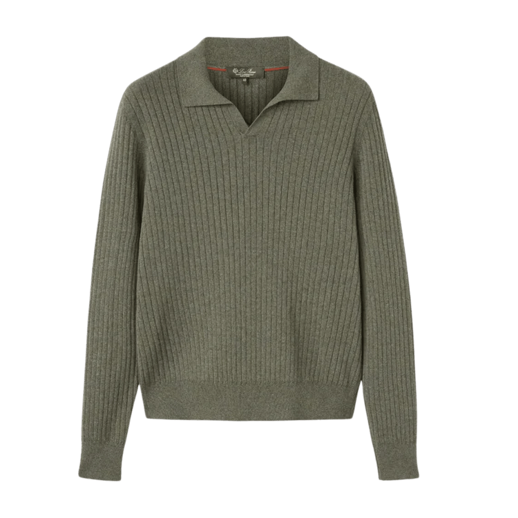 Loro Piana o1w1db10725 FAO3673 Lexington Polo Shirt in Military Green Size US M / EU 48-50 / 2 - 1 Thumbnail