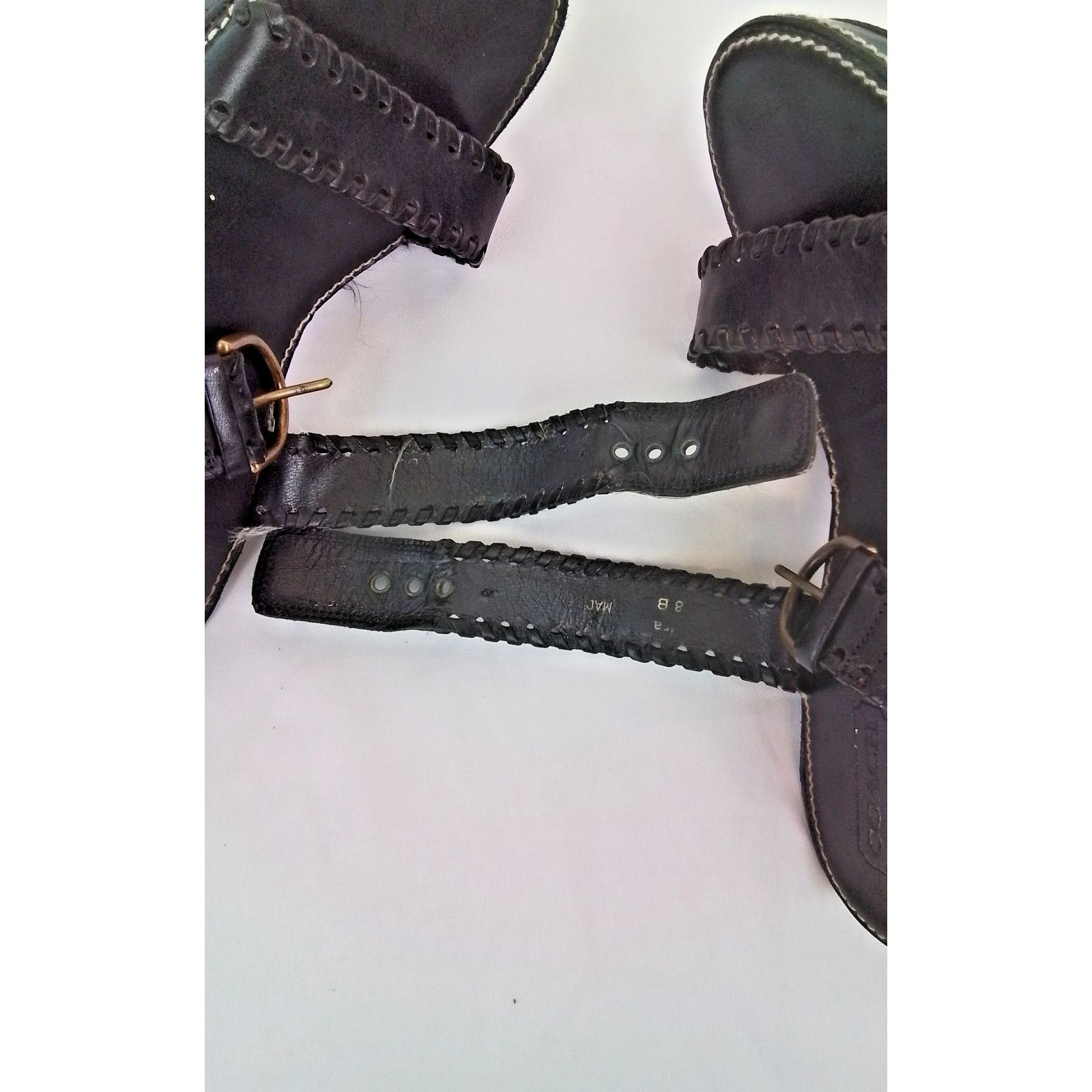 Coach Coach Leather Sandal Heels US 8B Black W/ Stitching & Buckle Size US 8 / IT 38 - 15 Thumbnail