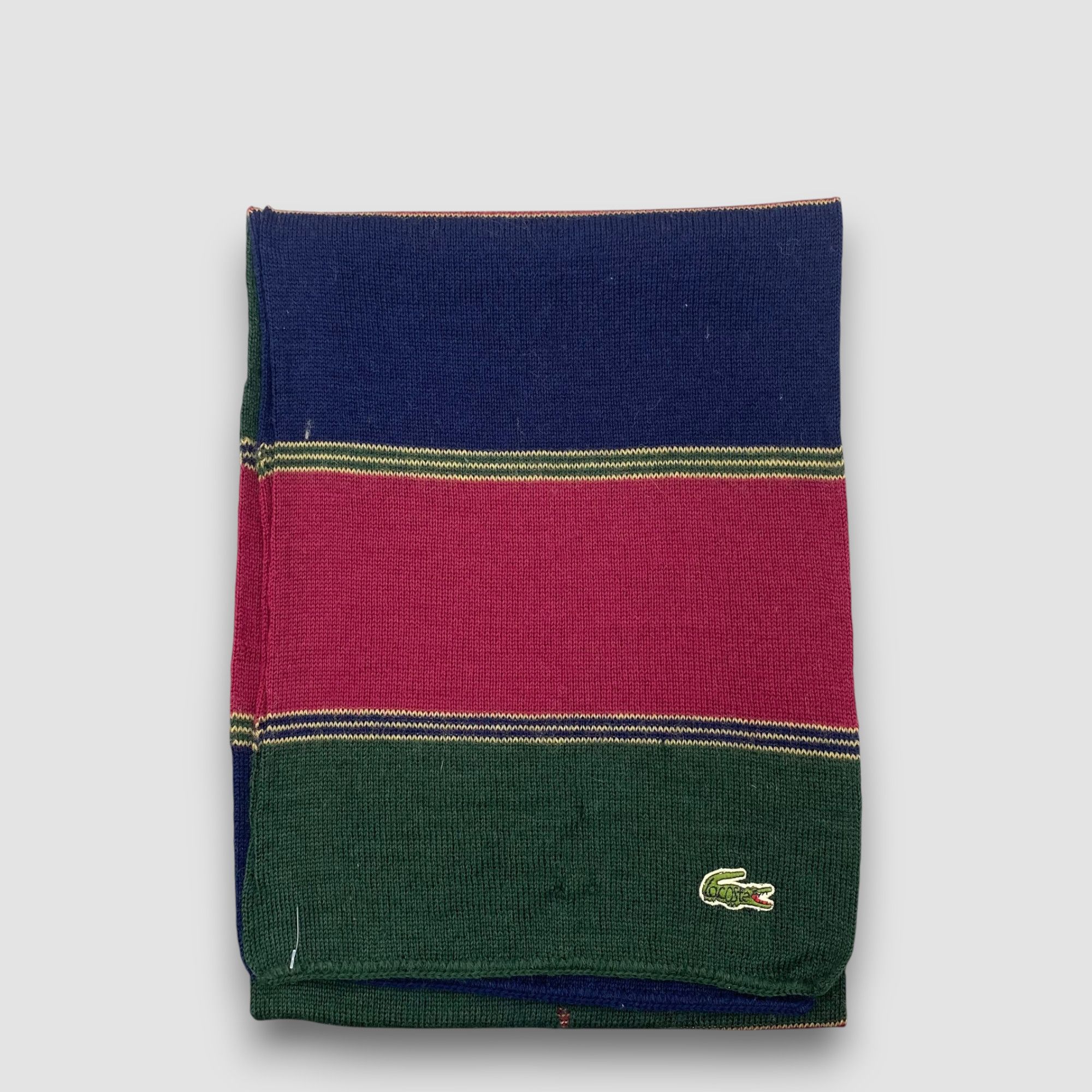 Lacoste Vintage Lacoste Scarf Muffler Wool Ribbed Knit Scarves Size ONE SIZE - 2 Thumbnail