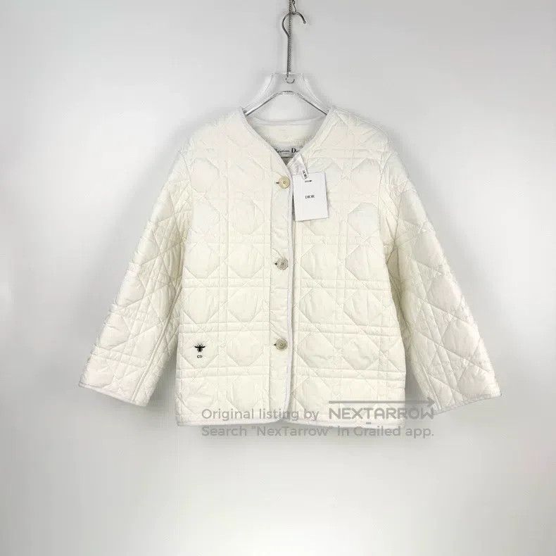 Dior Dior White embroidered bee diamond cotton jacket Size XXS / US 00 / IT 34 - 3 Thumbnail