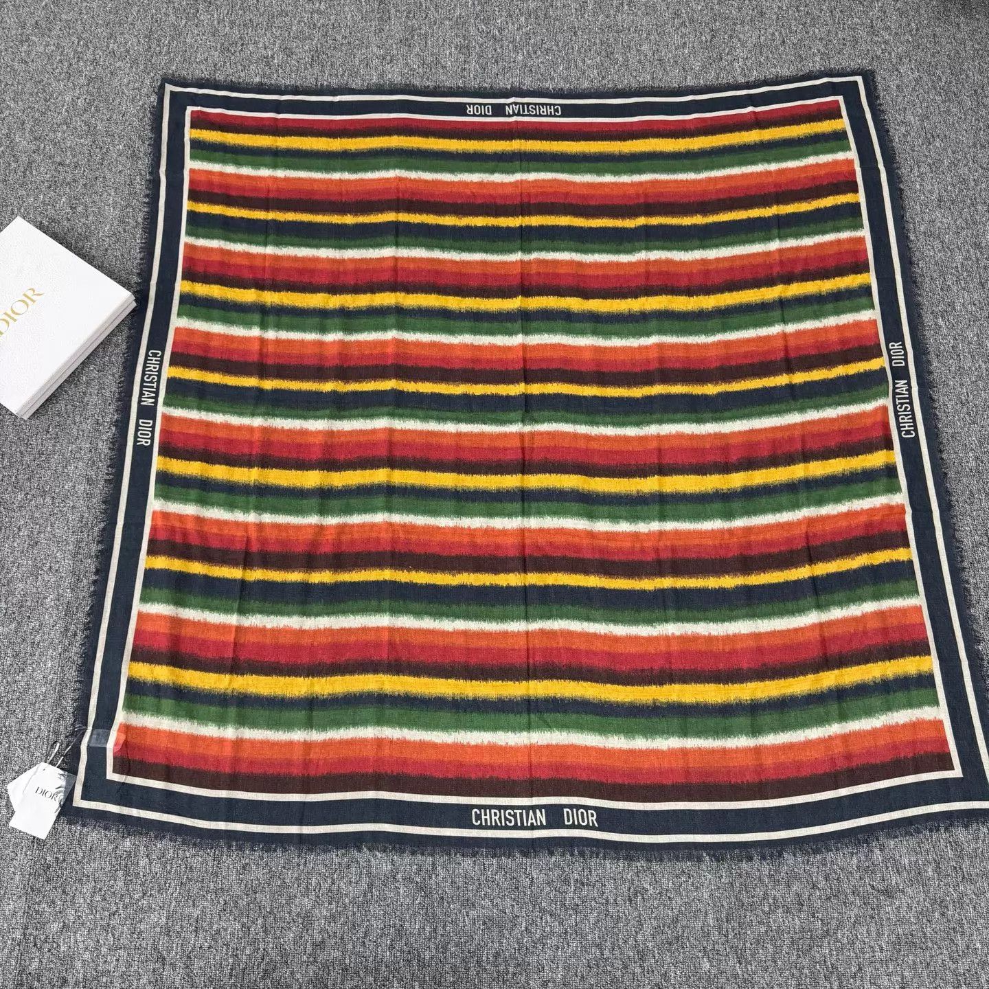 Dior Dior Rare Color Striped Logo Oversized Scarf Size ONE SIZE - 1 Thumbnail