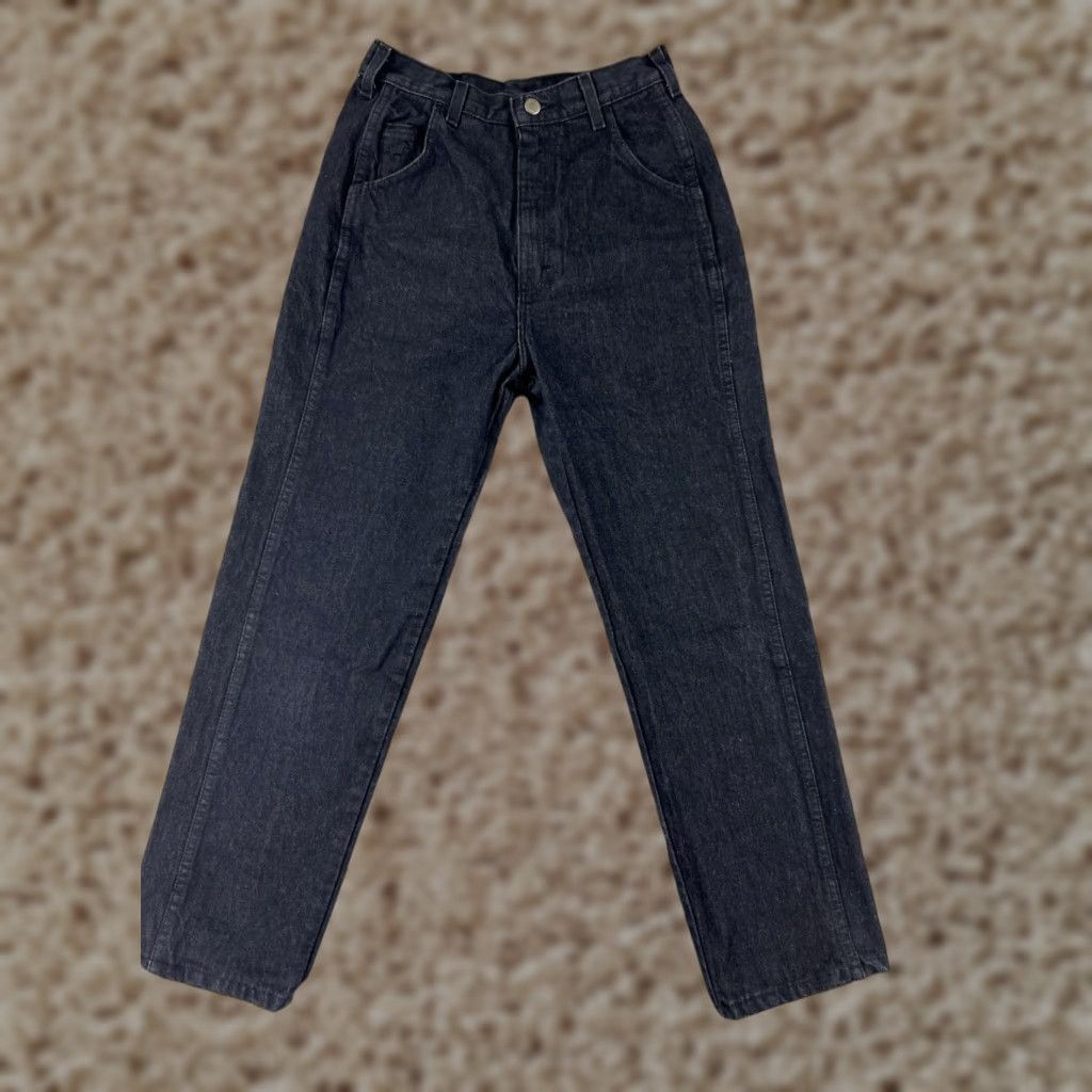 Wrangler VINTAGE Wrangler Jeans Women 12 Black Denim Cotton Blend Stretch 5-Pocket Design Wrangler Size 34" / US 12 / IT 48 - 1 Thumbnail