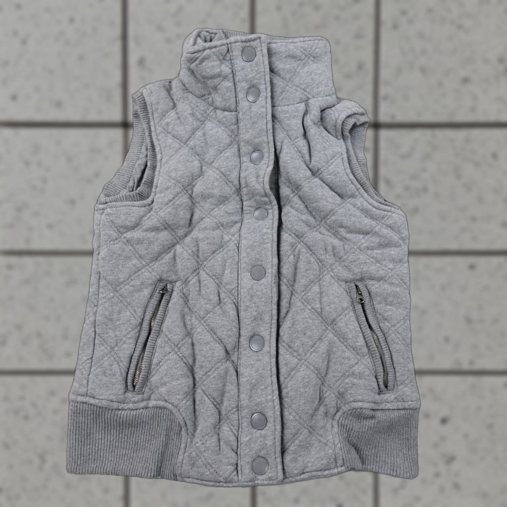 Vintage Aéropostale Vest Women Small Gray Quilted Jacket Zip Coat Preppy Outdoor Ladies Size S / US 4 / IT 40 - 1 Thumbnail